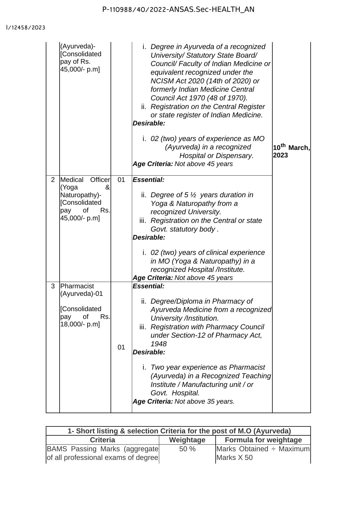 Andaman & Nicobar Administration Invites Application for Medical Officer, Pharmacist Recruitment 2023 - Page 1