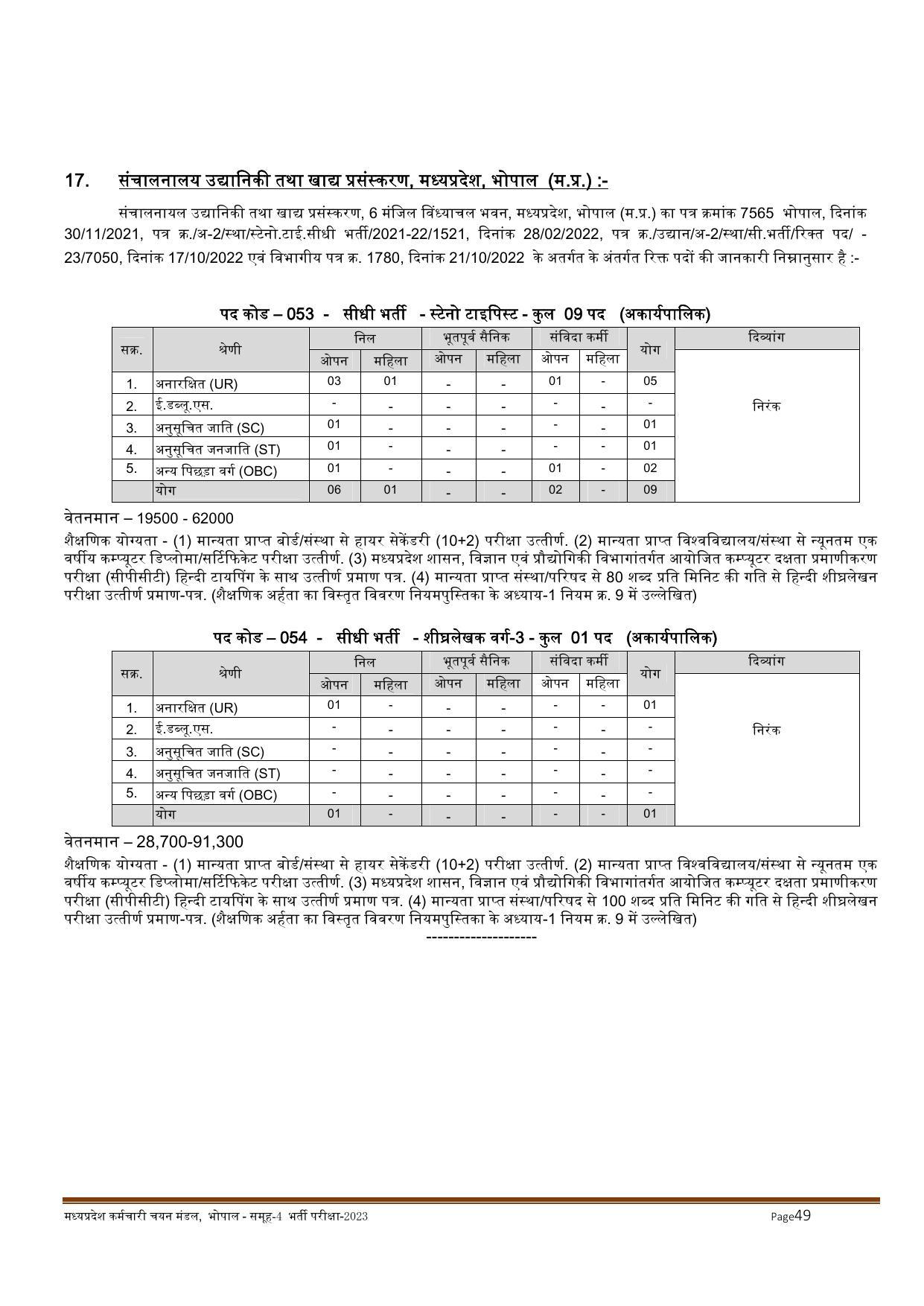 MPPEB Invites Application for 2716 Steno Typist, Assistant, More Vacancies Recruitment 2022 - Page 134