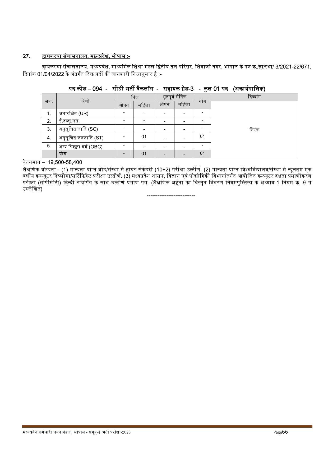 MPPEB Invites Application for 2716 Steno Typist, Assistant, More Vacancies Recruitment 2022 - Page 70