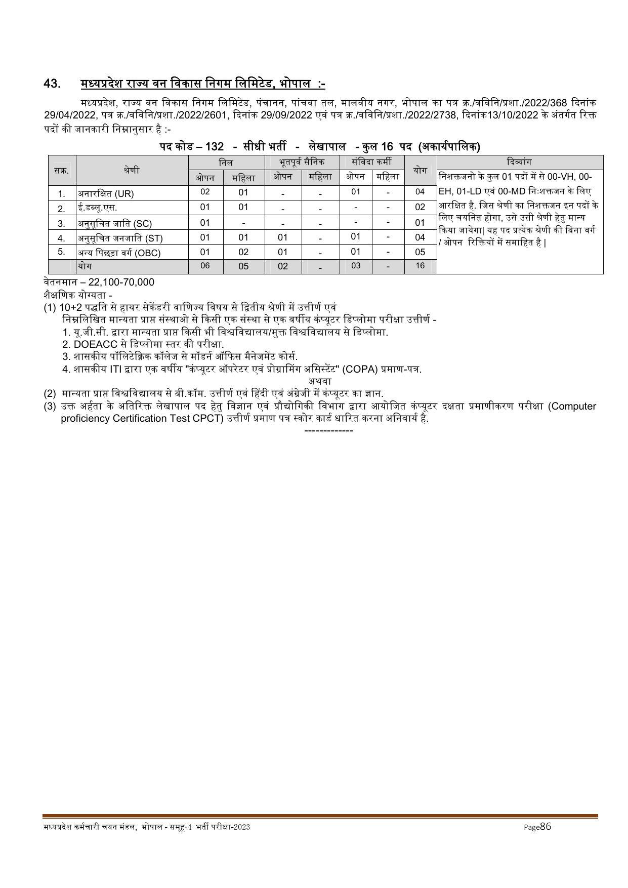 MPPEB Invites Application for 2716 Steno Typist, Assistant, More Vacancies Recruitment 2022 - Page 130