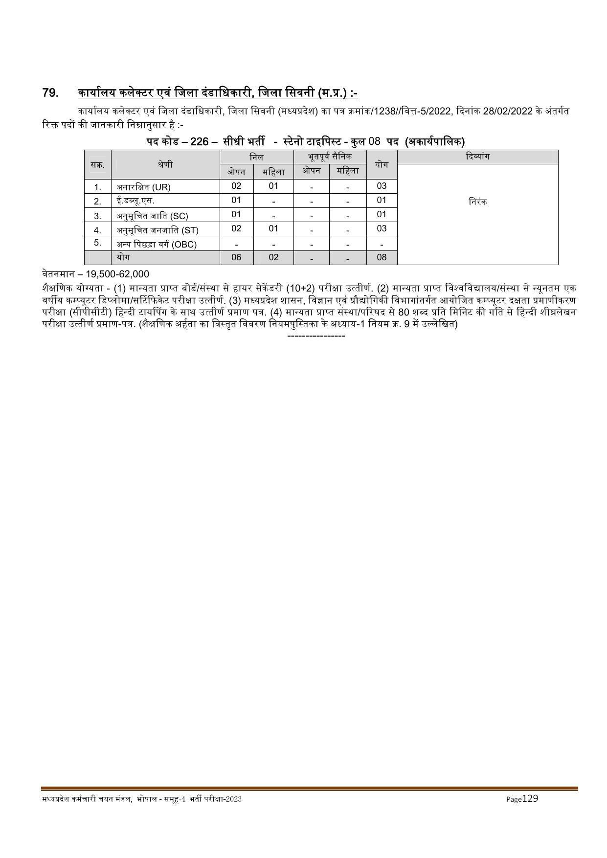 MPPEB Invites Application for 2716 Steno Typist, Assistant, More Vacancies Recruitment 2022 - Page 95