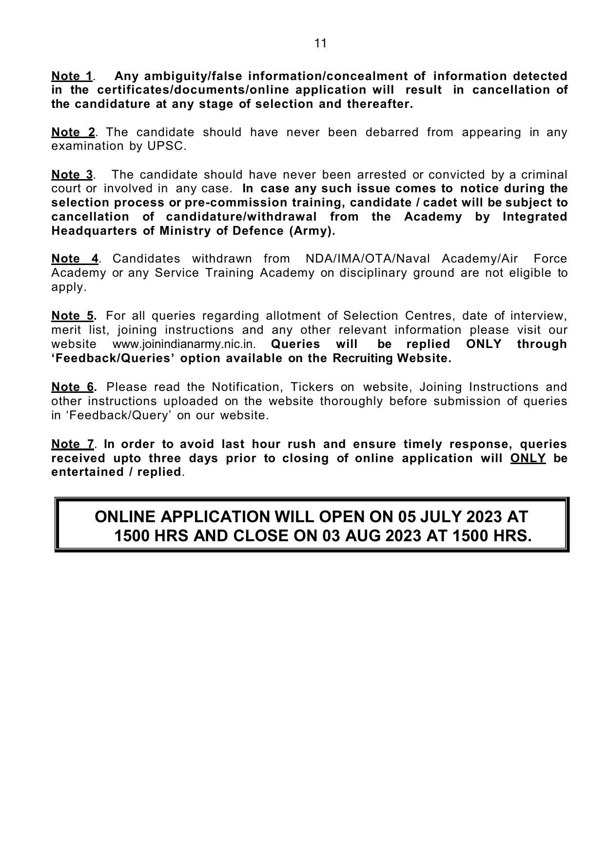 Indian Army NCC Special Entry Scheme 55 Course (APR 2024) Short Service Commission (NT) for Men & Women Recruitment 2023 - Page 6