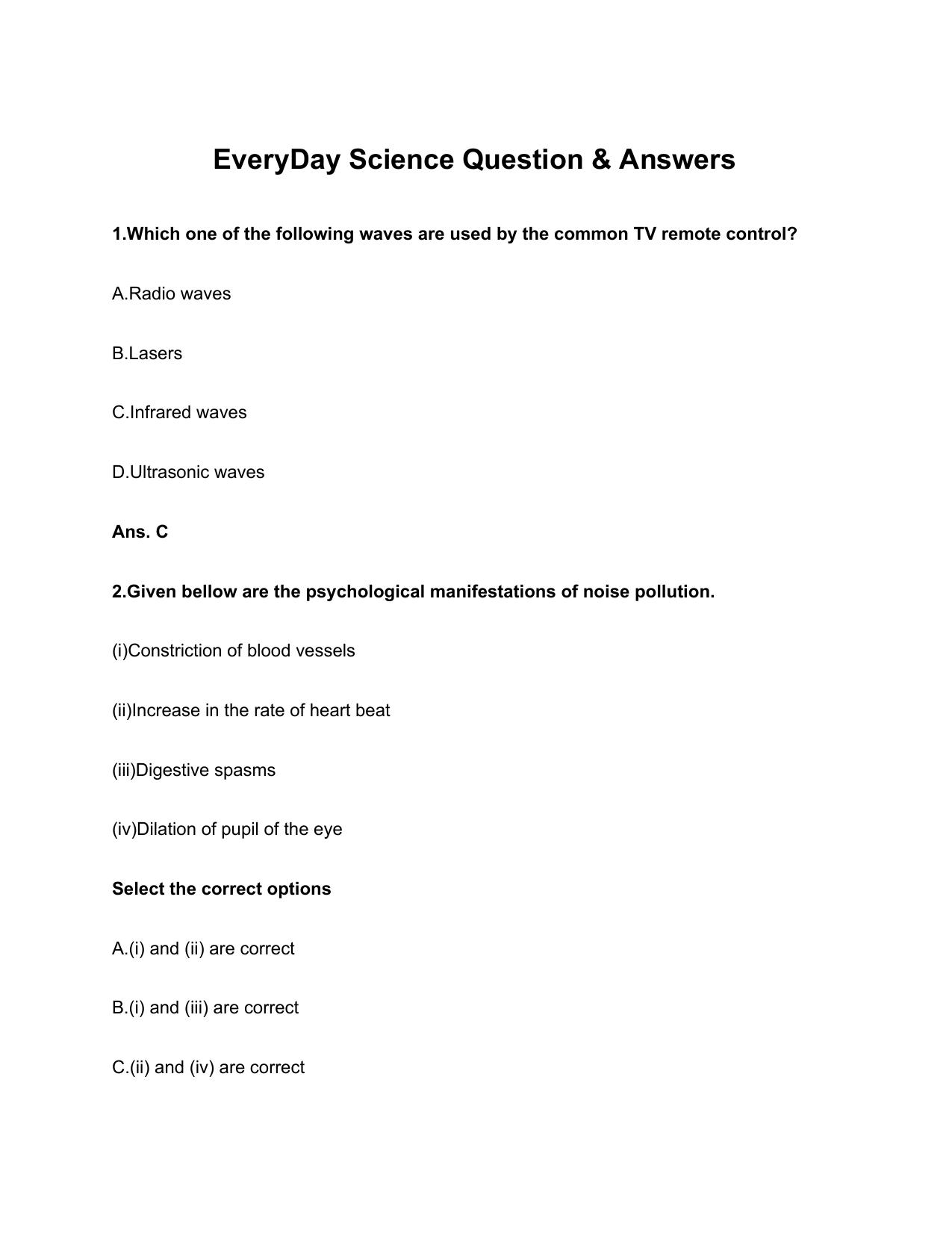 Everyday Science HPSSSB Previous Papers - Page 1