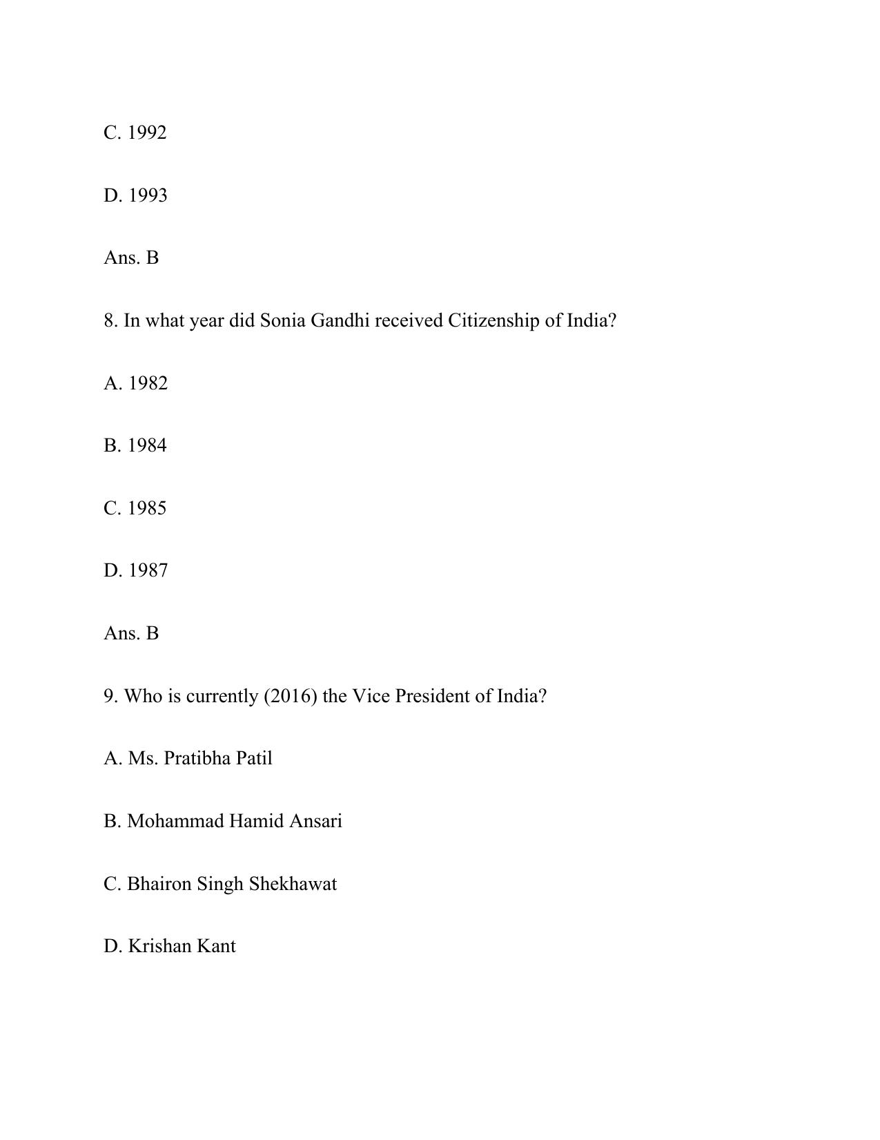 Electricity Department Lakshadweep Old Papers General Knowledge (12th Standard) - Page 4