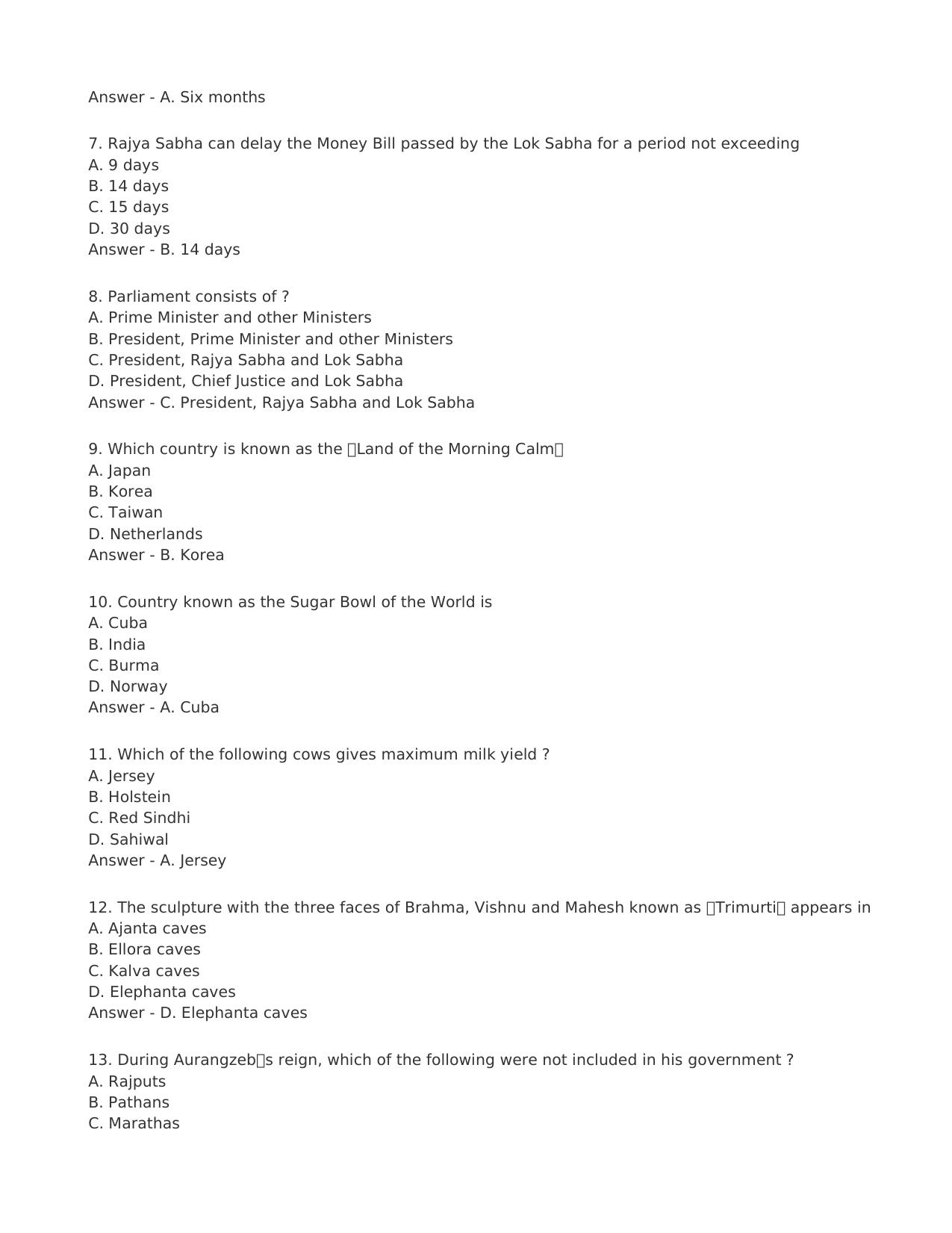 RPF, SI, Constable General Knowledge Sample Papers - Page 2