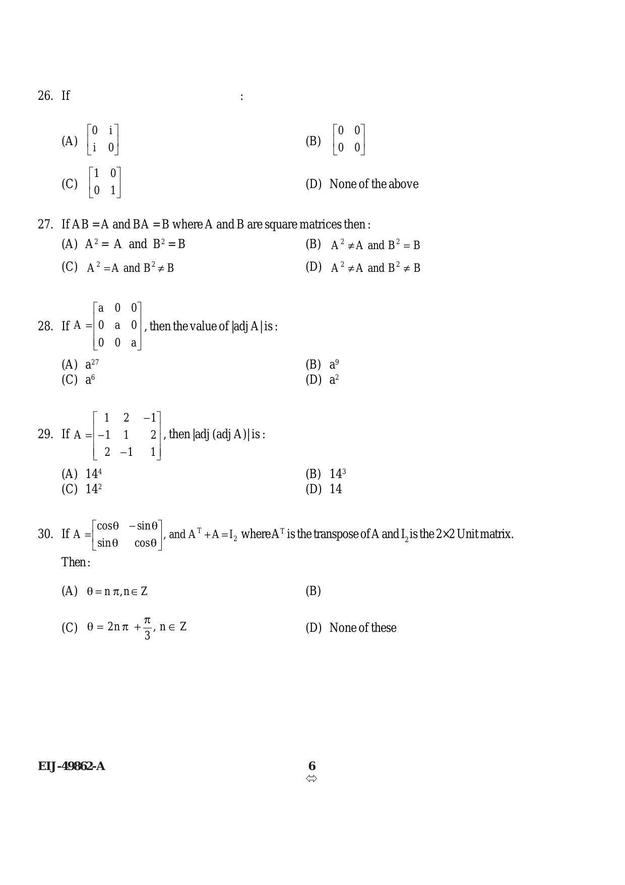 Delhi High Court Junior Judicial Assistant Maths Previous Question Paper - Page 12