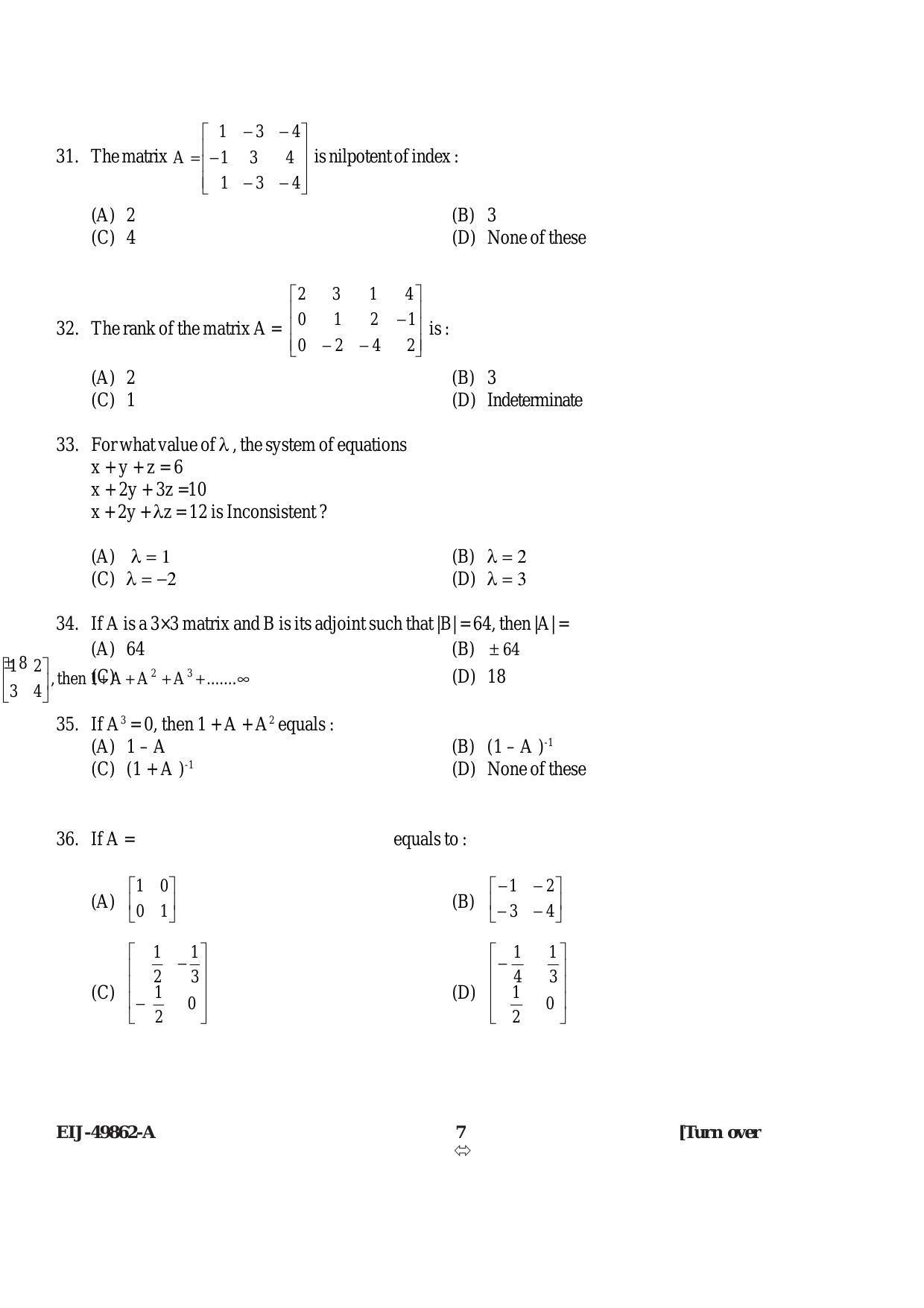 Delhi High Court Junior Judicial Assistant Maths Previous Question Paper - Page 13