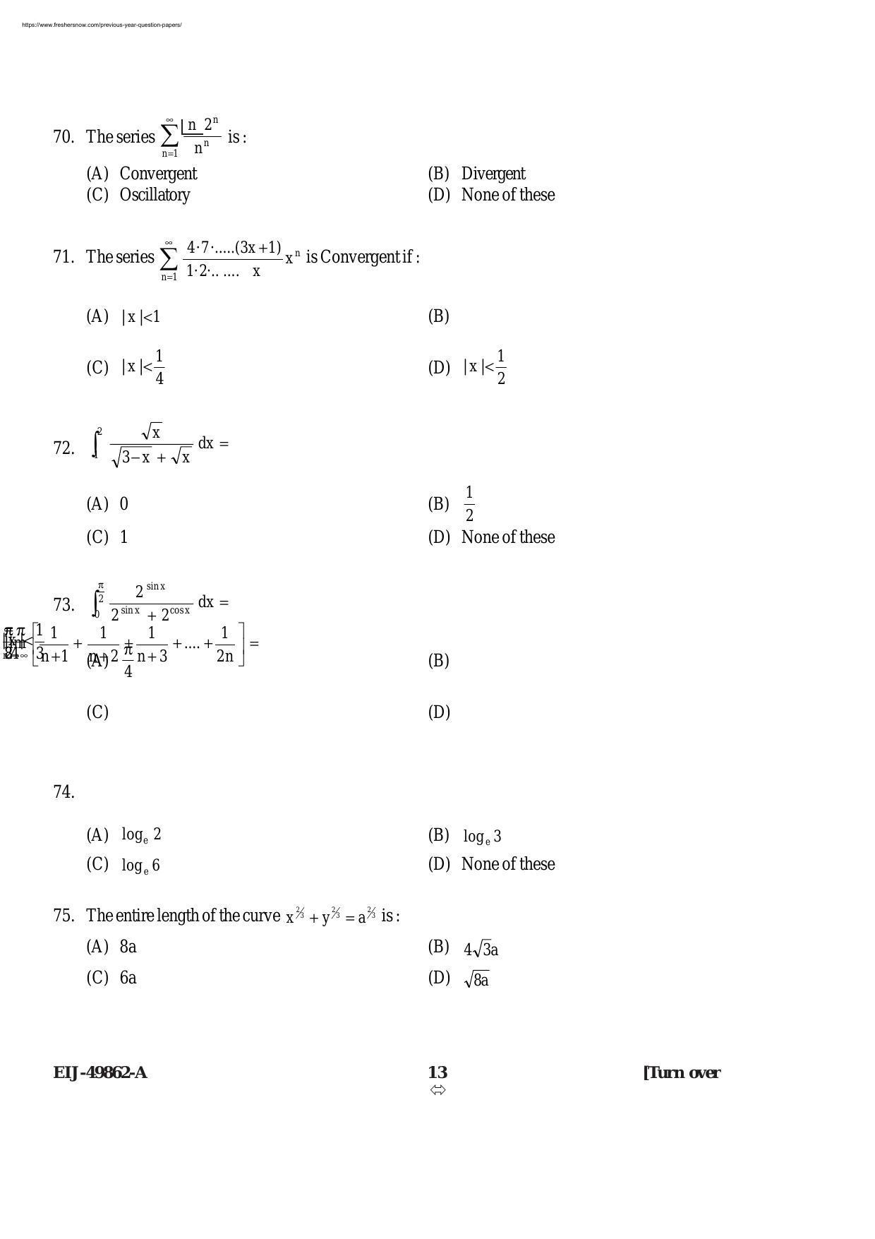 Delhi High Court Junior Judicial Assistant Maths Previous Question Paper - Page 19