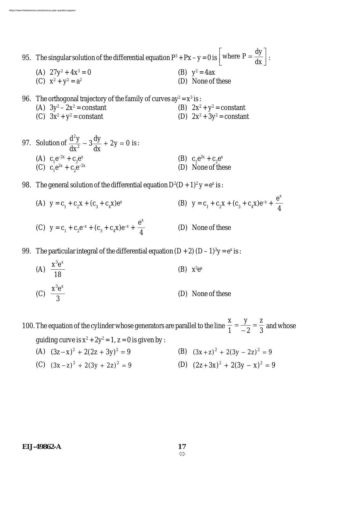 Delhi High Court Junior Judicial Assistant Maths Previous Question Paper - Page 14