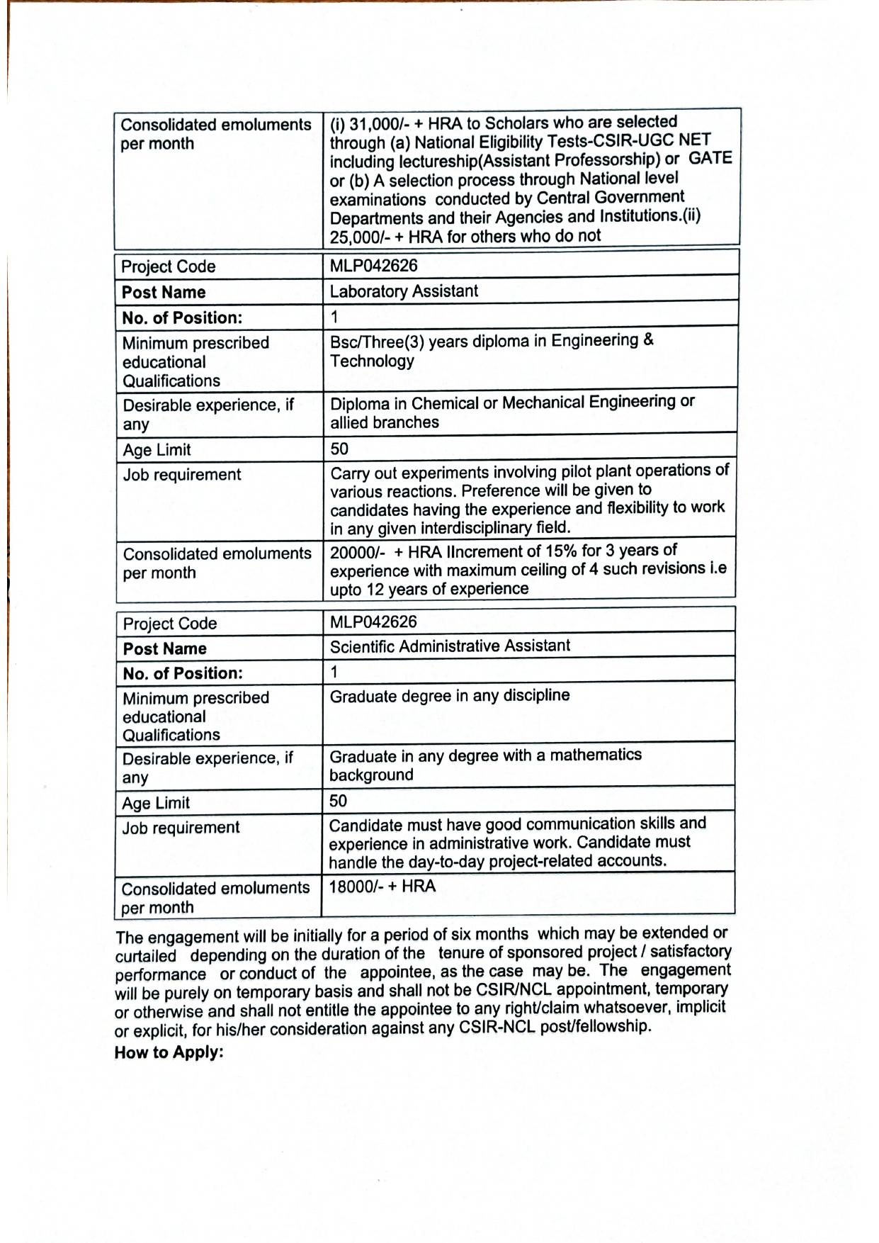 National Chemical Laboratory Invites Application for 7 Scientific Administrative Assistant, More Vacancies Recruitment 2023 - Page 1