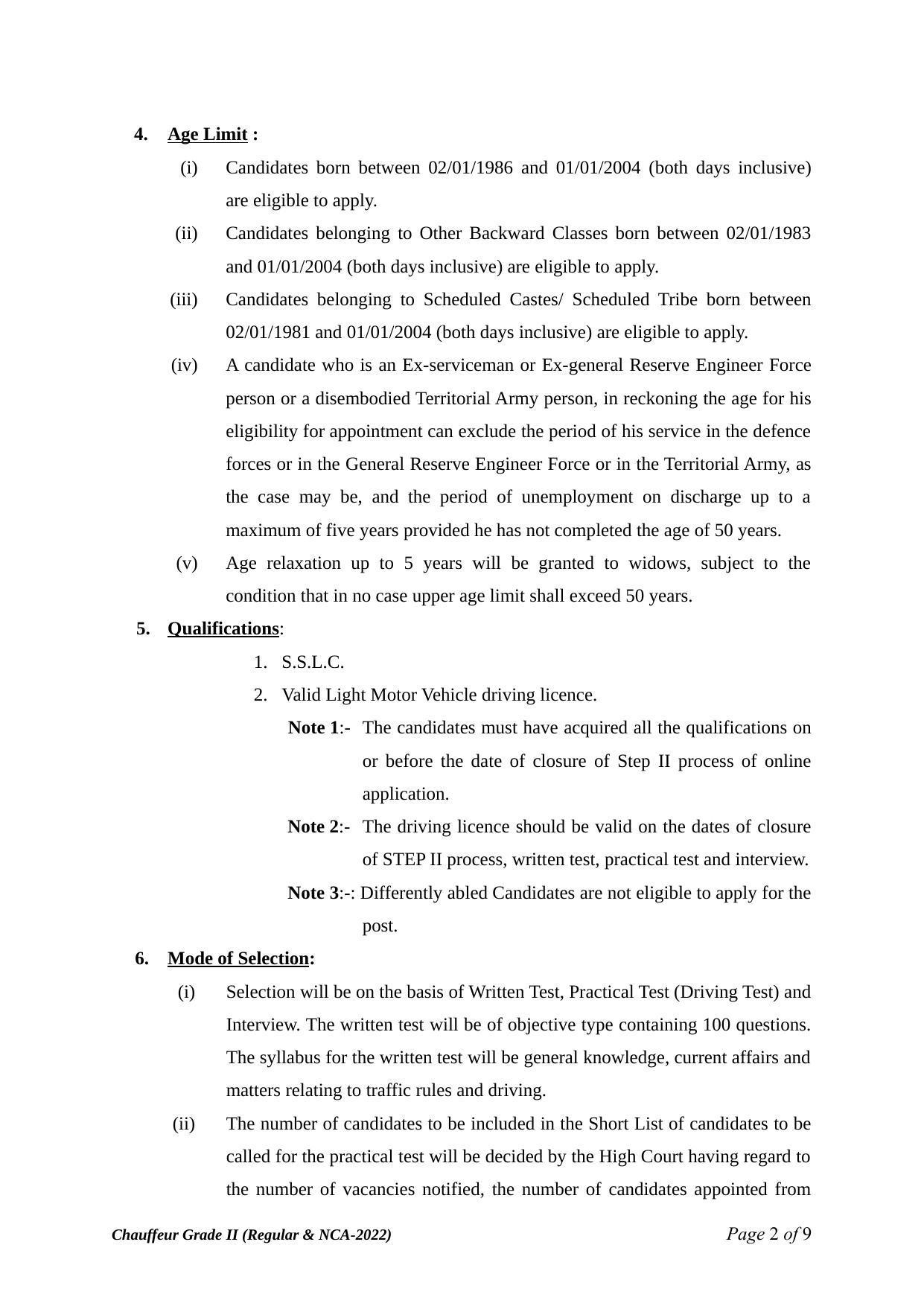 High Court of Kerala Recruitment 2022 for 19 Chauffeur Grade-II - Page 2