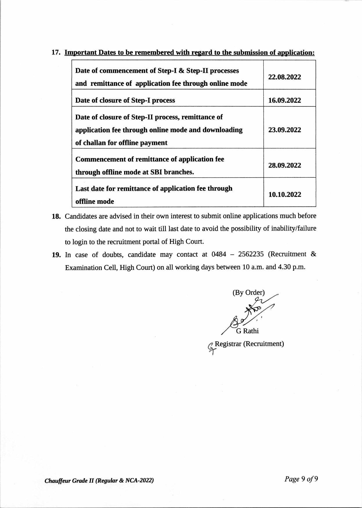 High Court of Kerala Recruitment 2022 for 19 Chauffeur Grade-II - Page 4