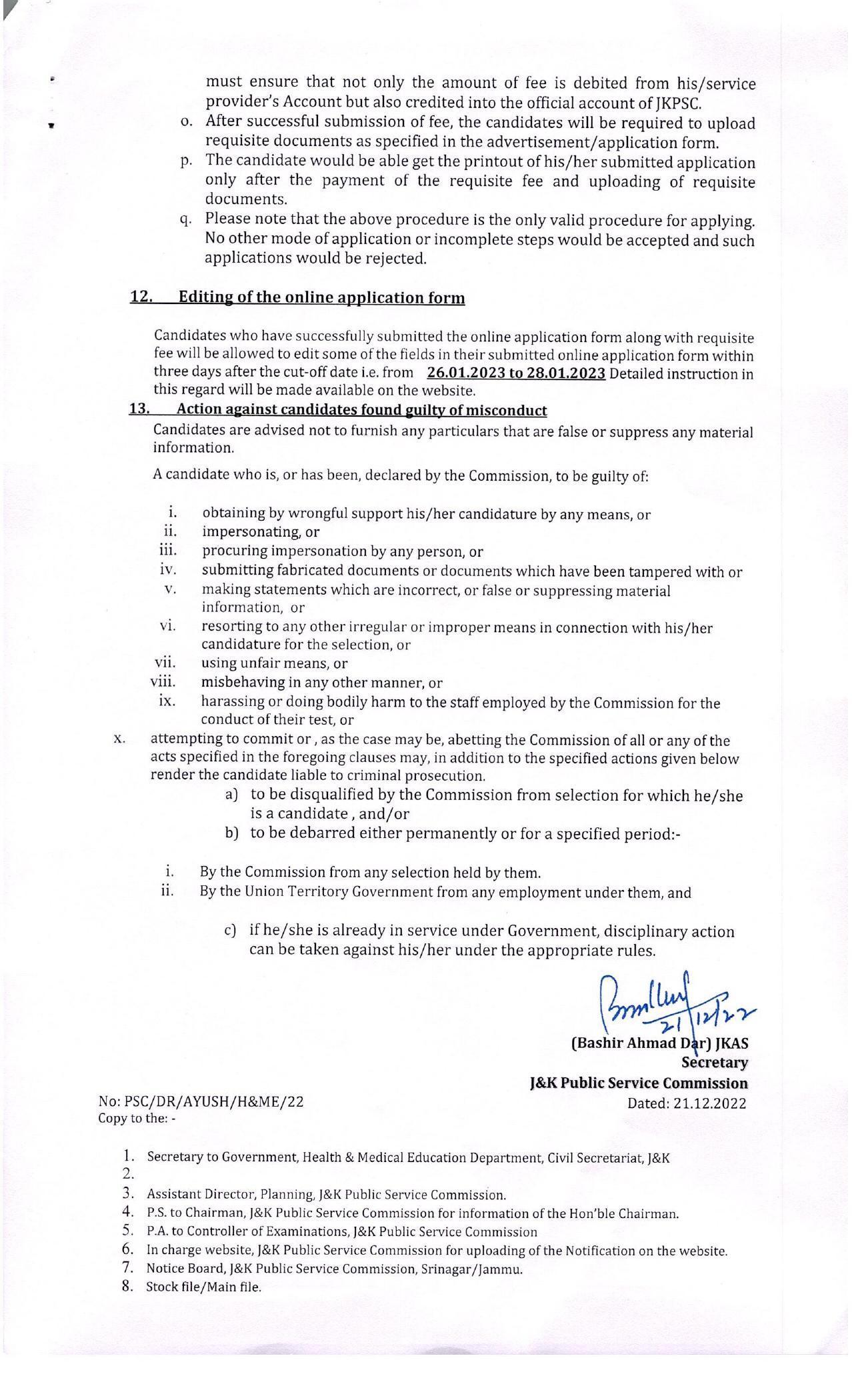 JKPSC Invites Application for 7 Assistant Commissioner, Assistant Controller Recruitment 2023 - Page 4