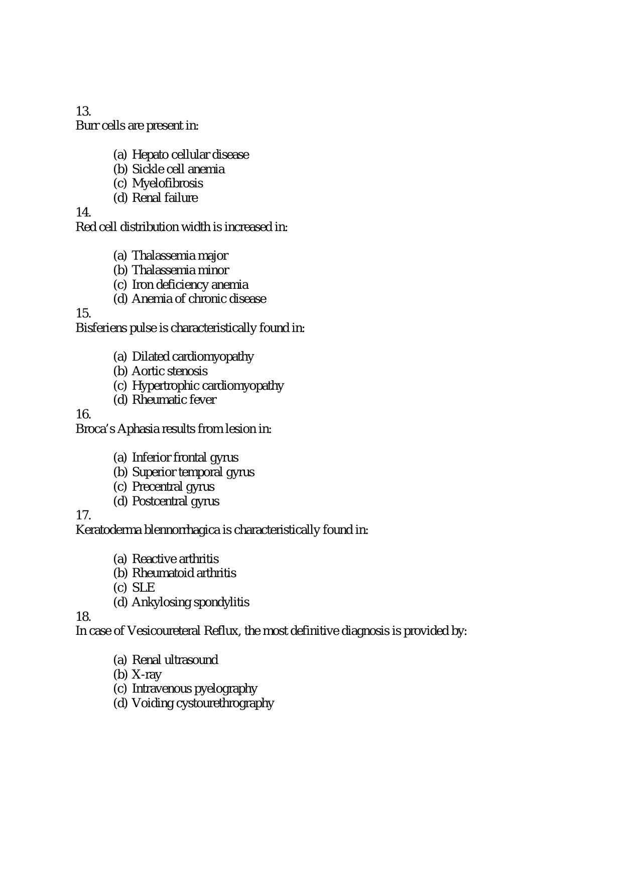 Medical Officer FACT Question Papers PDF Download - Page 3