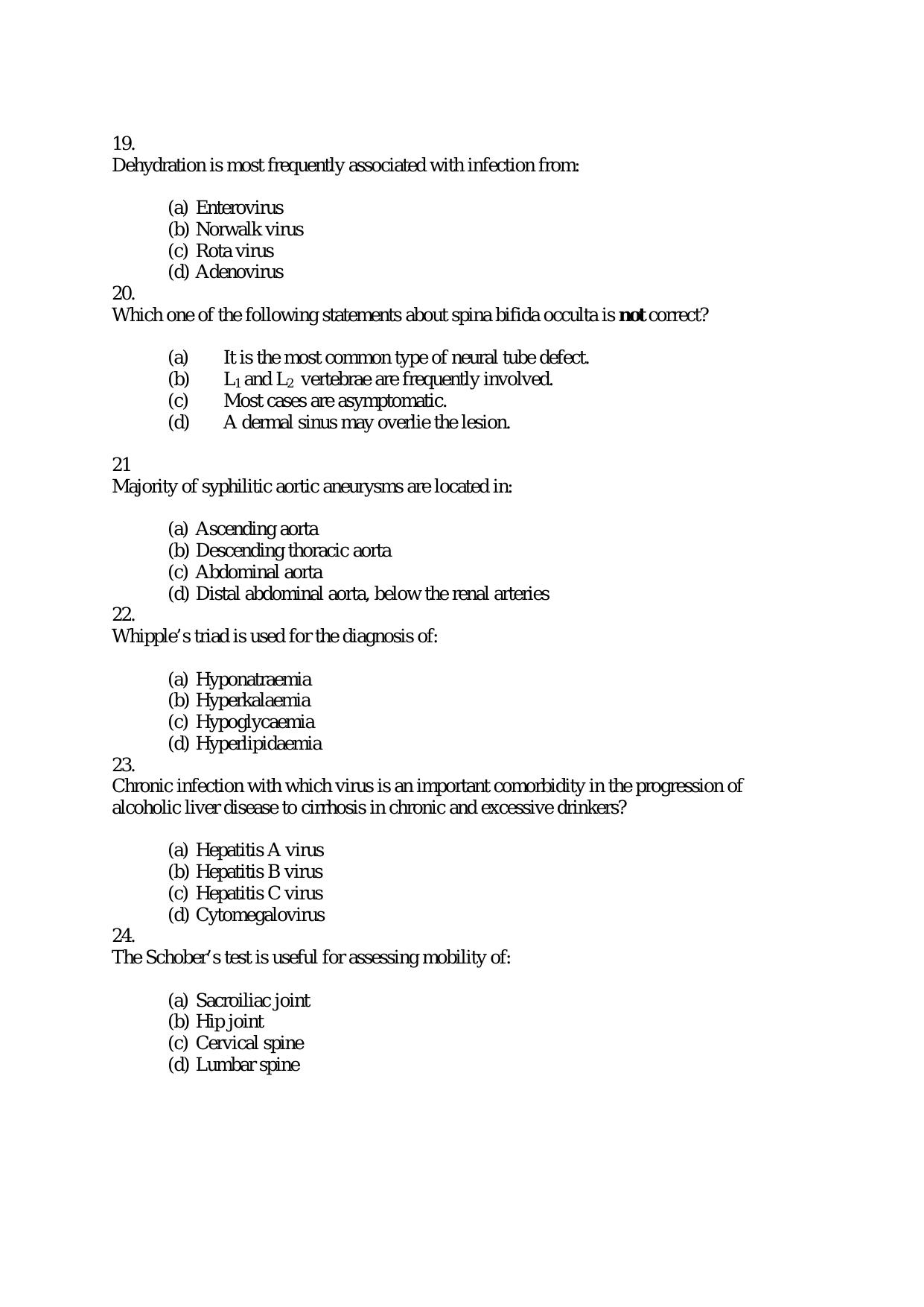 Medical Officer FACT Question Papers PDF Download - Page 4