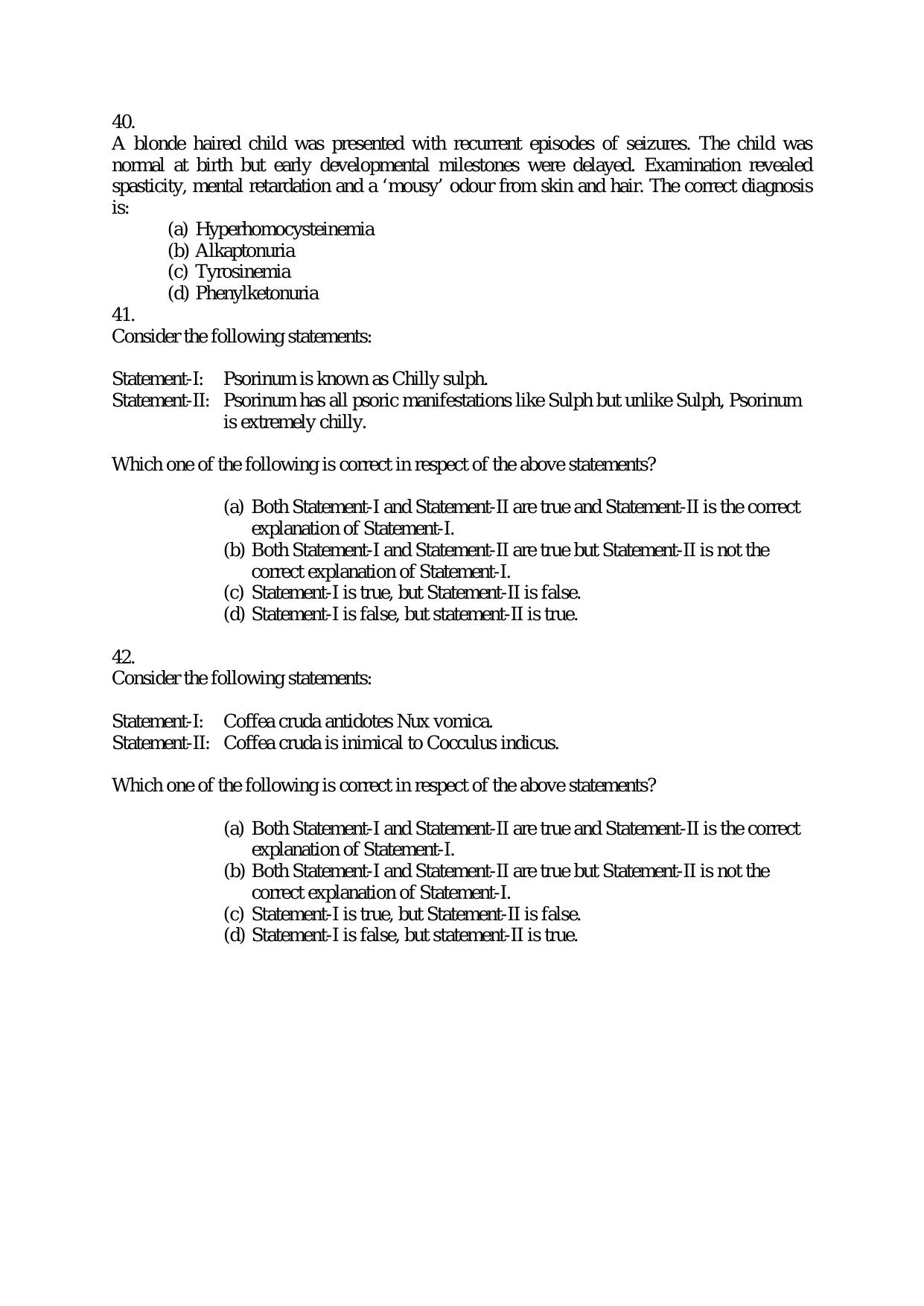 Medical Officer FACT Question Papers PDF Download - Page 9
