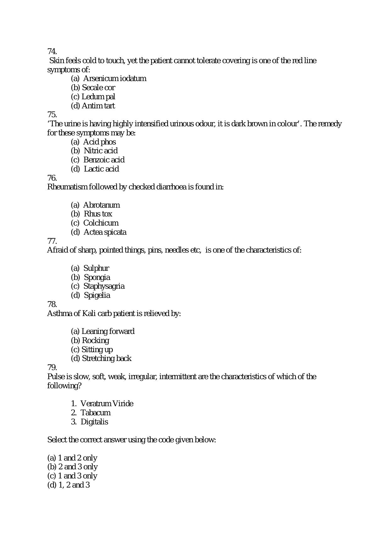 Medical Officer FACT Question Papers PDF Download - Page 16
