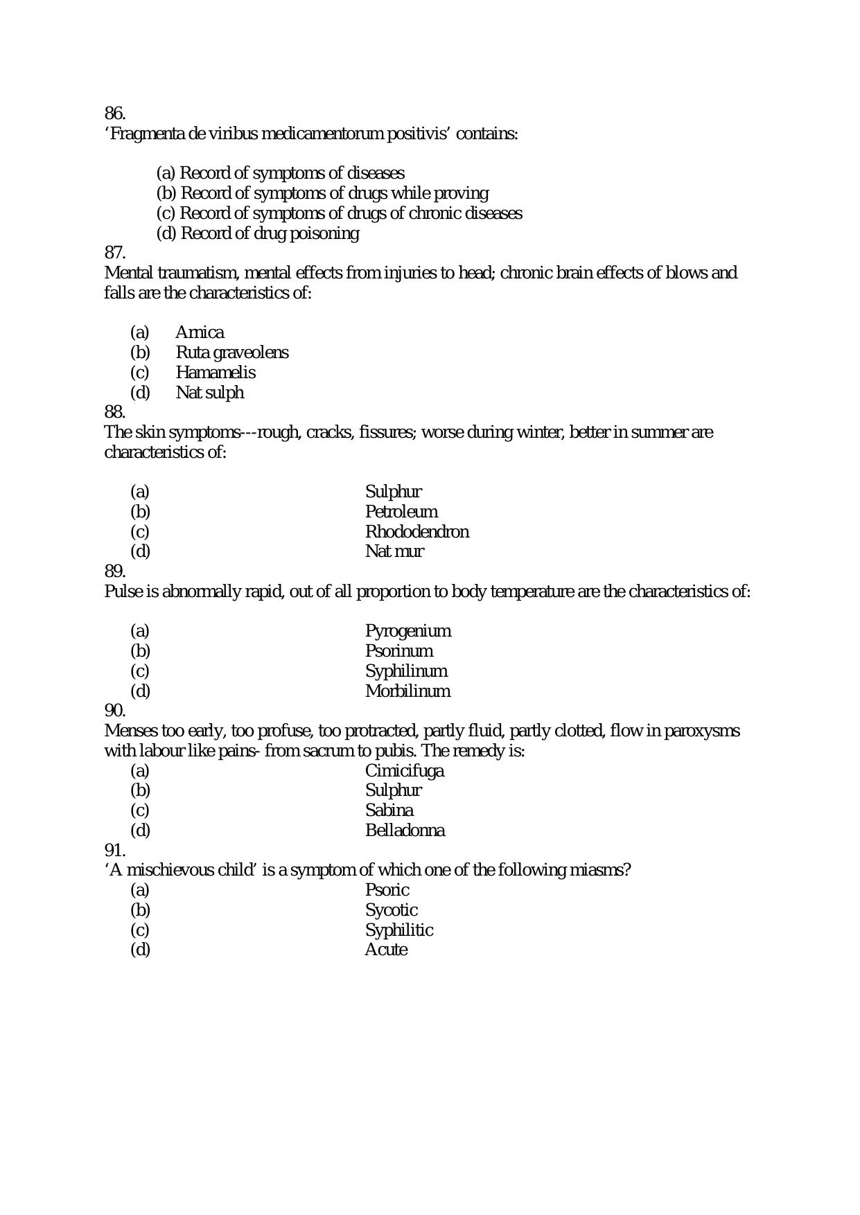 Medical Officer FACT Question Papers PDF Download - Page 18