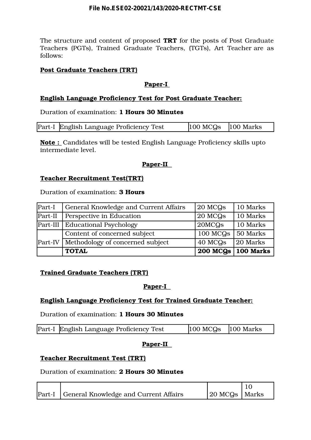 AP DSC TGT Exam Pattern - Page 1