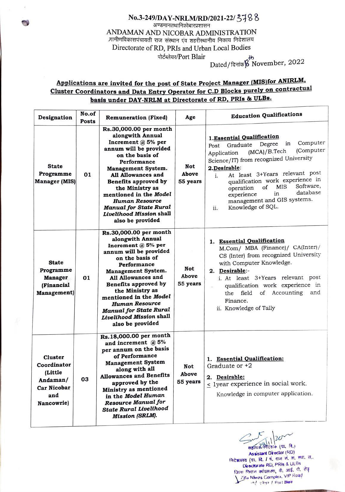 Andaman & Nicobar Administration Invites Application for 5 State Project Manager, Cluster Coordinator, More Vacancies Recruitment 2022 - Page 5