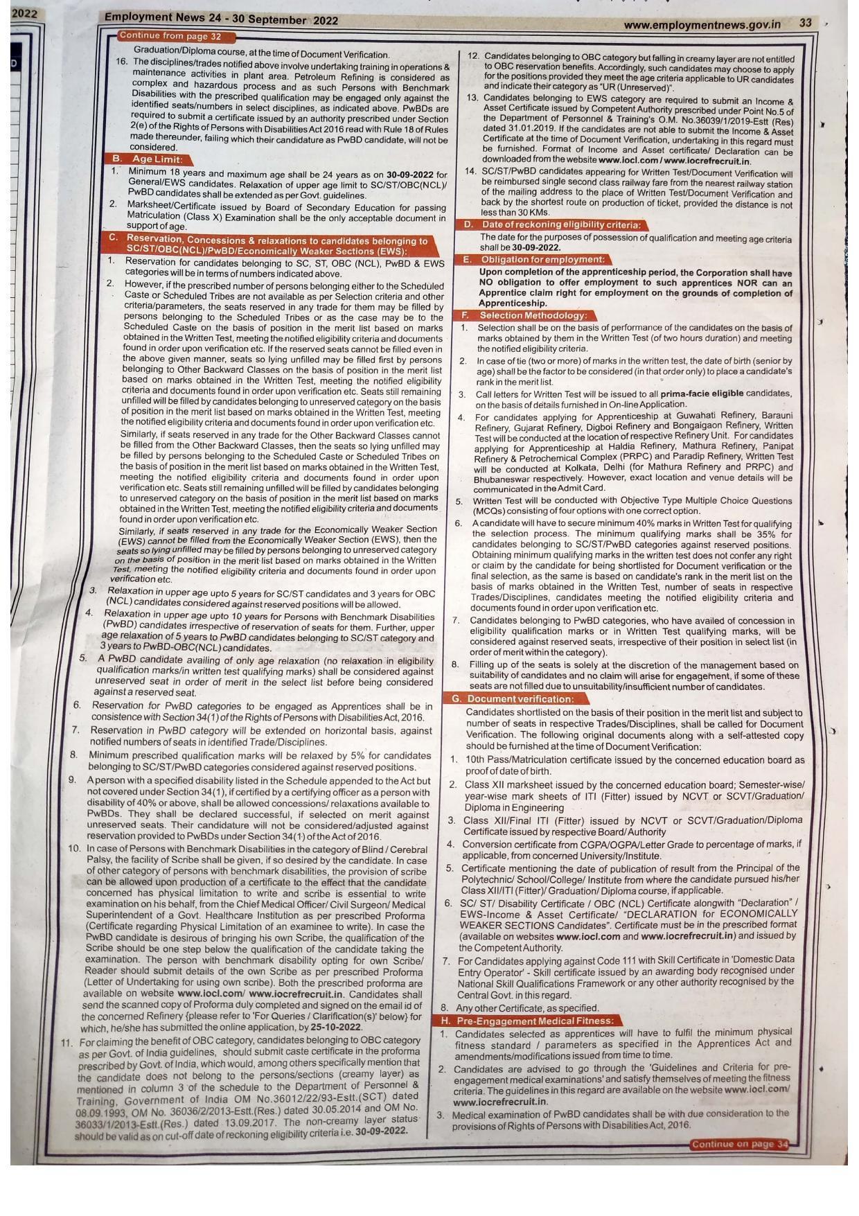 Indian Oil Corporation (IOCL) Apprentice Recruitment 2022 - Page 2