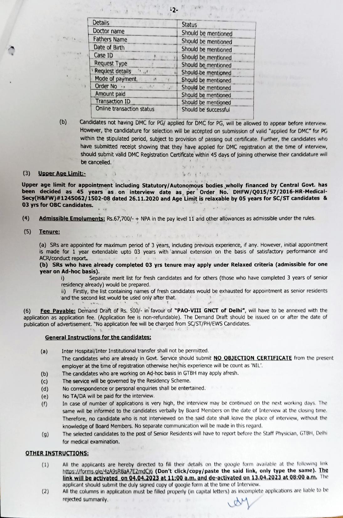 GTBH 122 Senior Resident Doctor Recruitment 2023 - Page 2