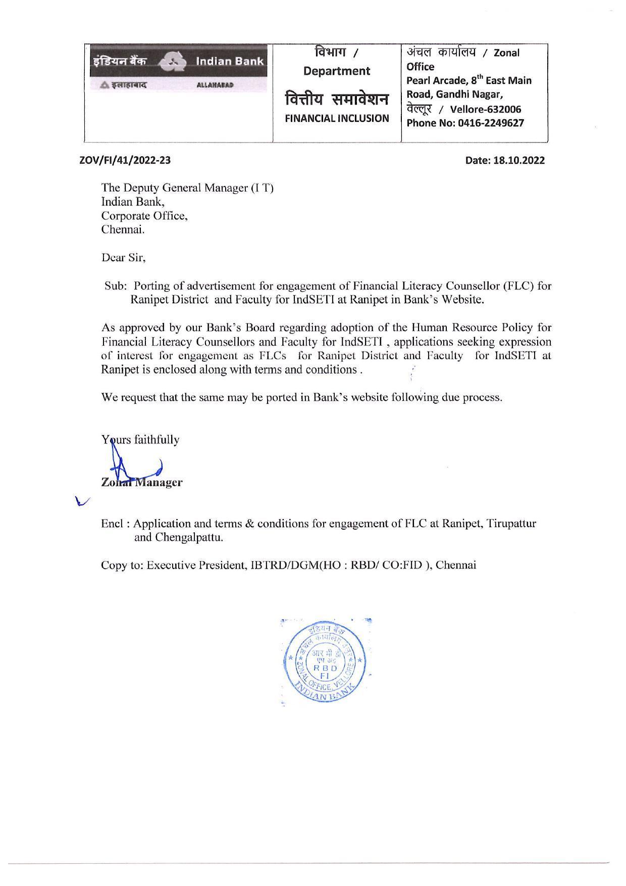 Indian Bank Invites Application for Financial Literacy Counsellor, Faculty Recruitment 2022 - Page 3