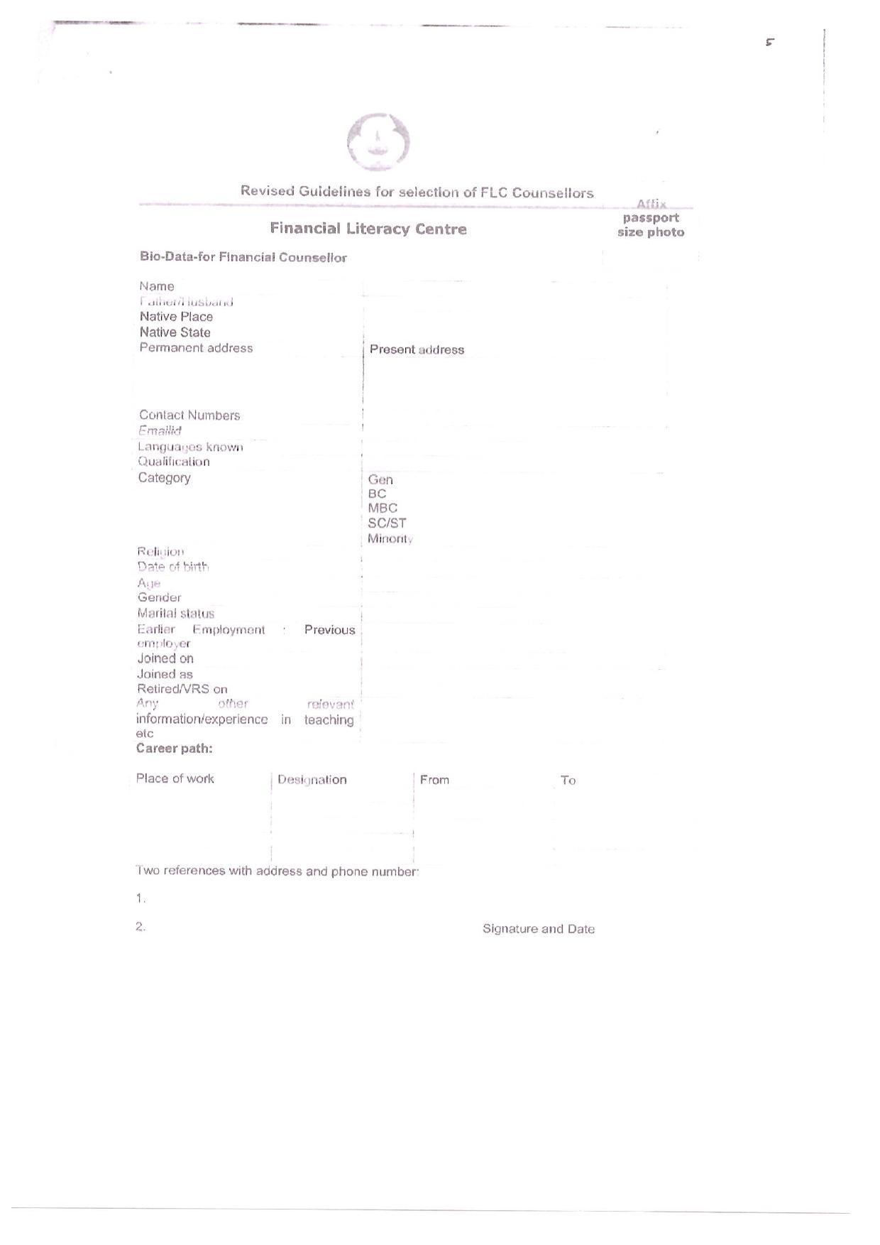 Indian Bank Invites Application for Financial Literacy Counsellor, Faculty Recruitment 2022 - Page 5