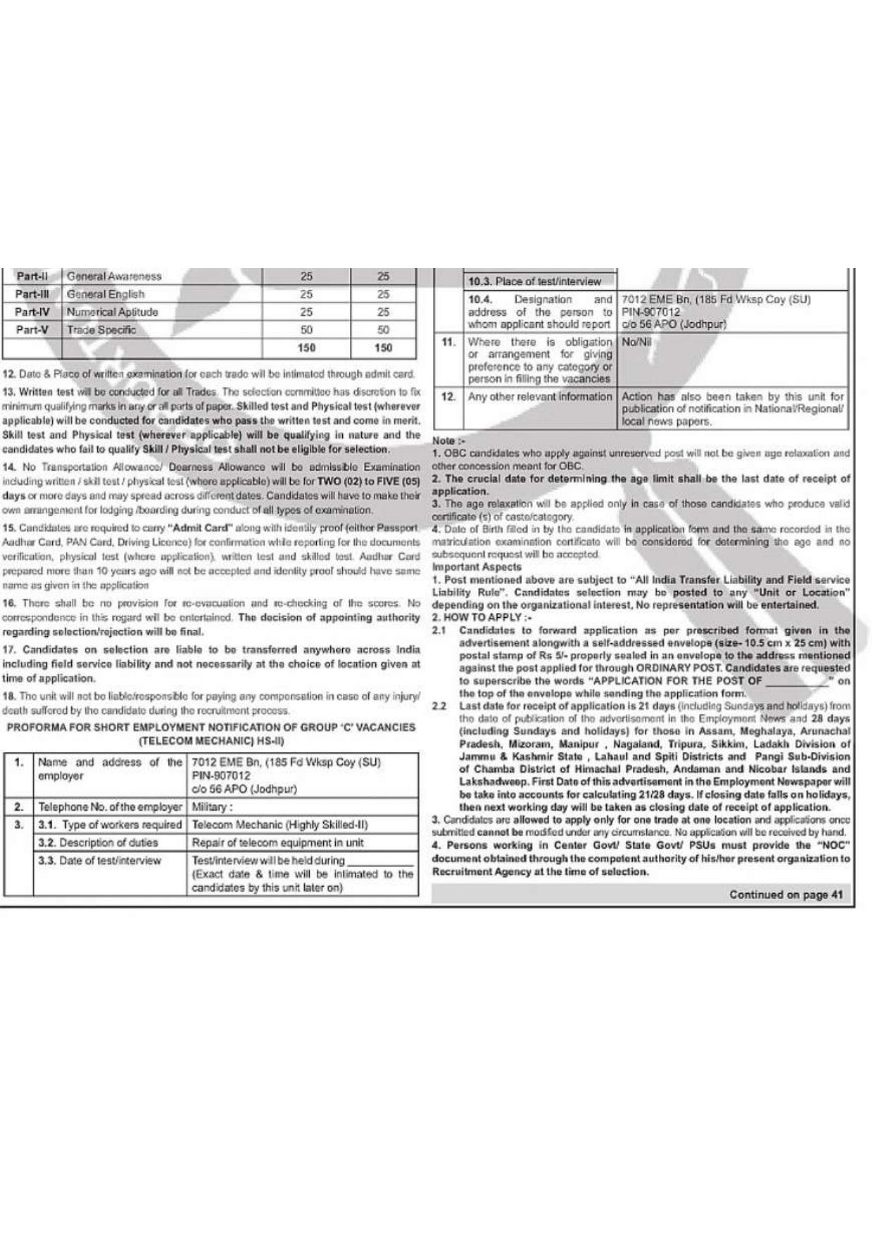 Indian Army DG EME Recruitment 2026 – Apply Offline for 6 Barber, Tradesman Mate & Other Posts - Page 12