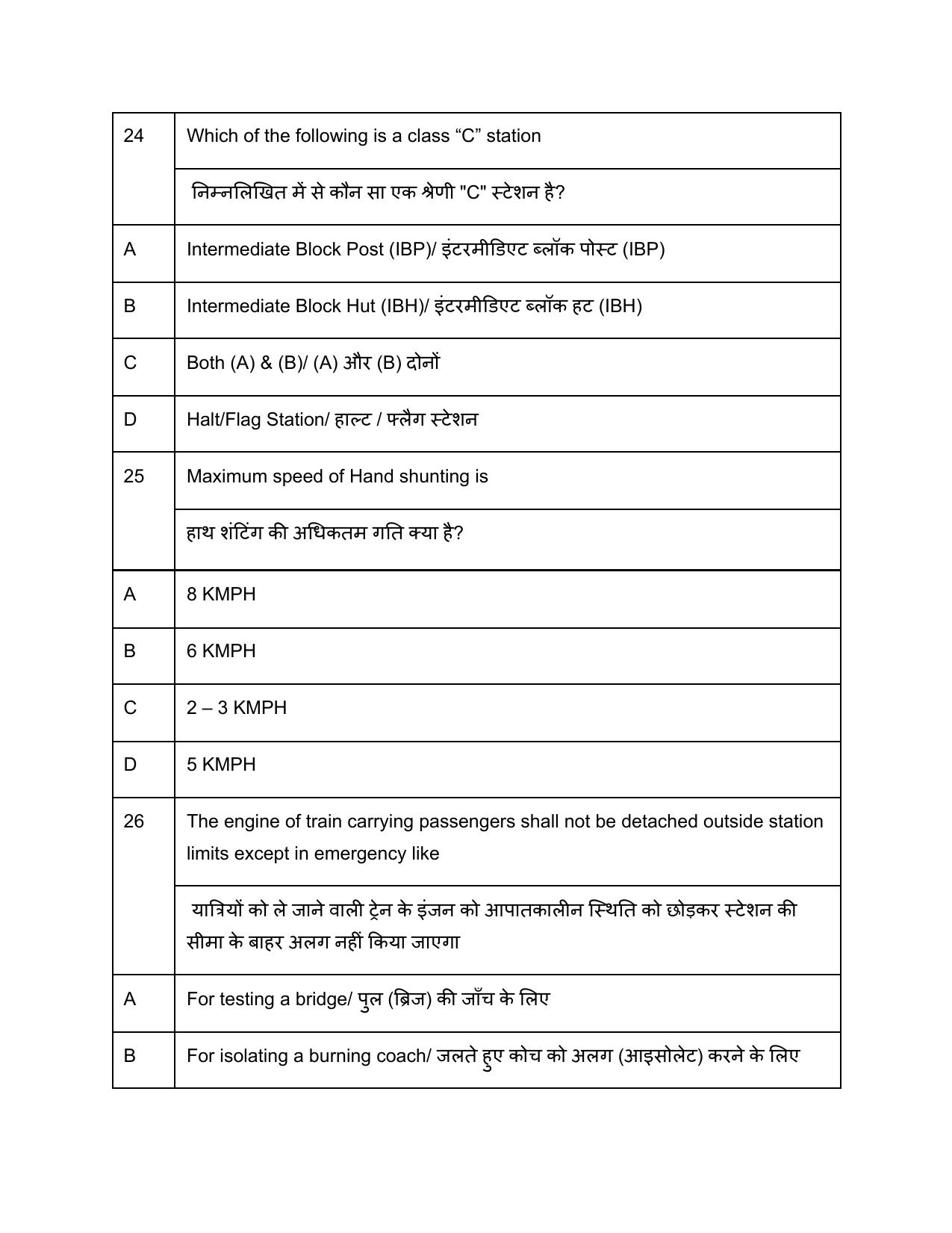 South Western Railway G and Senior Instructor Level 7 (Shift-1) Question Paper - Page 11
