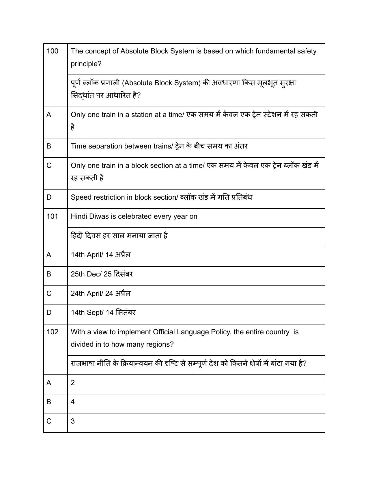 South Western Railway G and Senior Instructor Level 7 (Shift-1) Question Paper - Page 39
