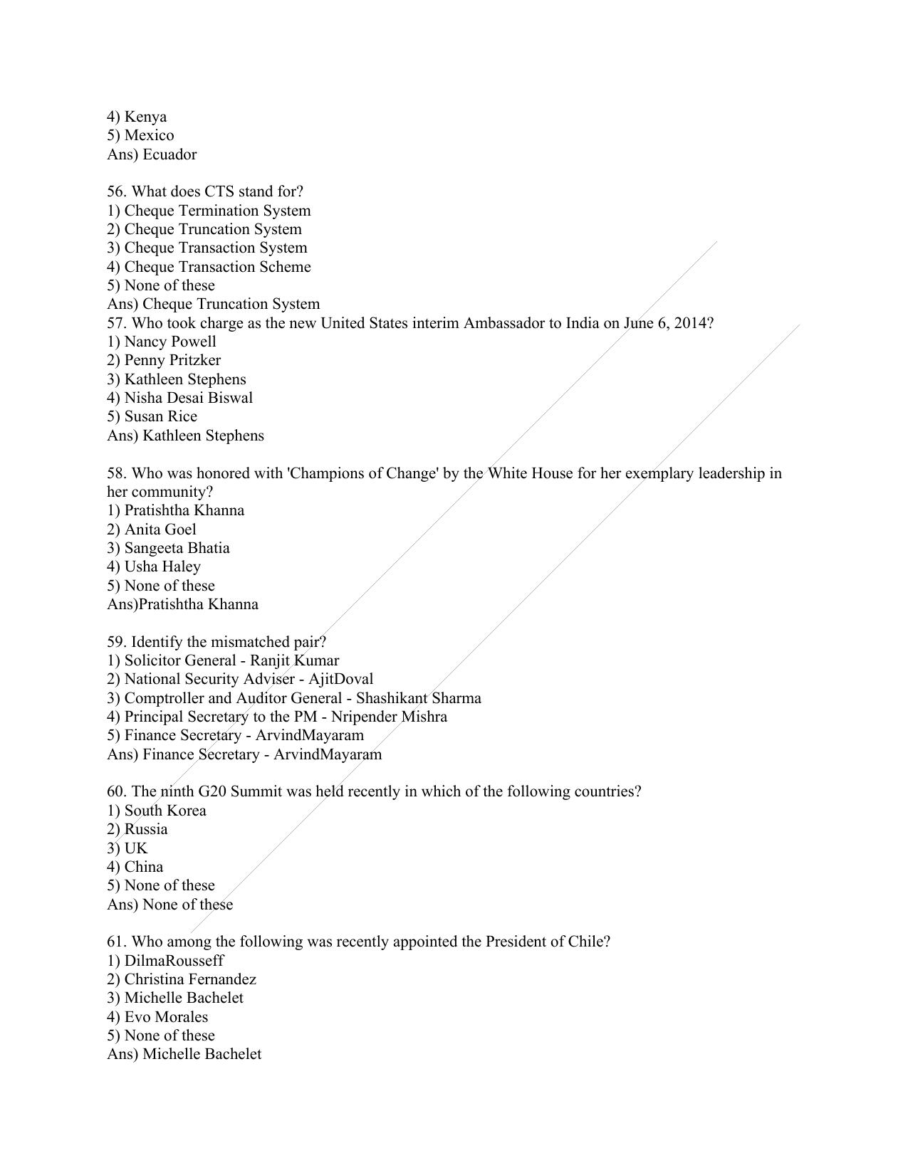 OSSC Junior Clerk General Awareness Question Papers - Page 8