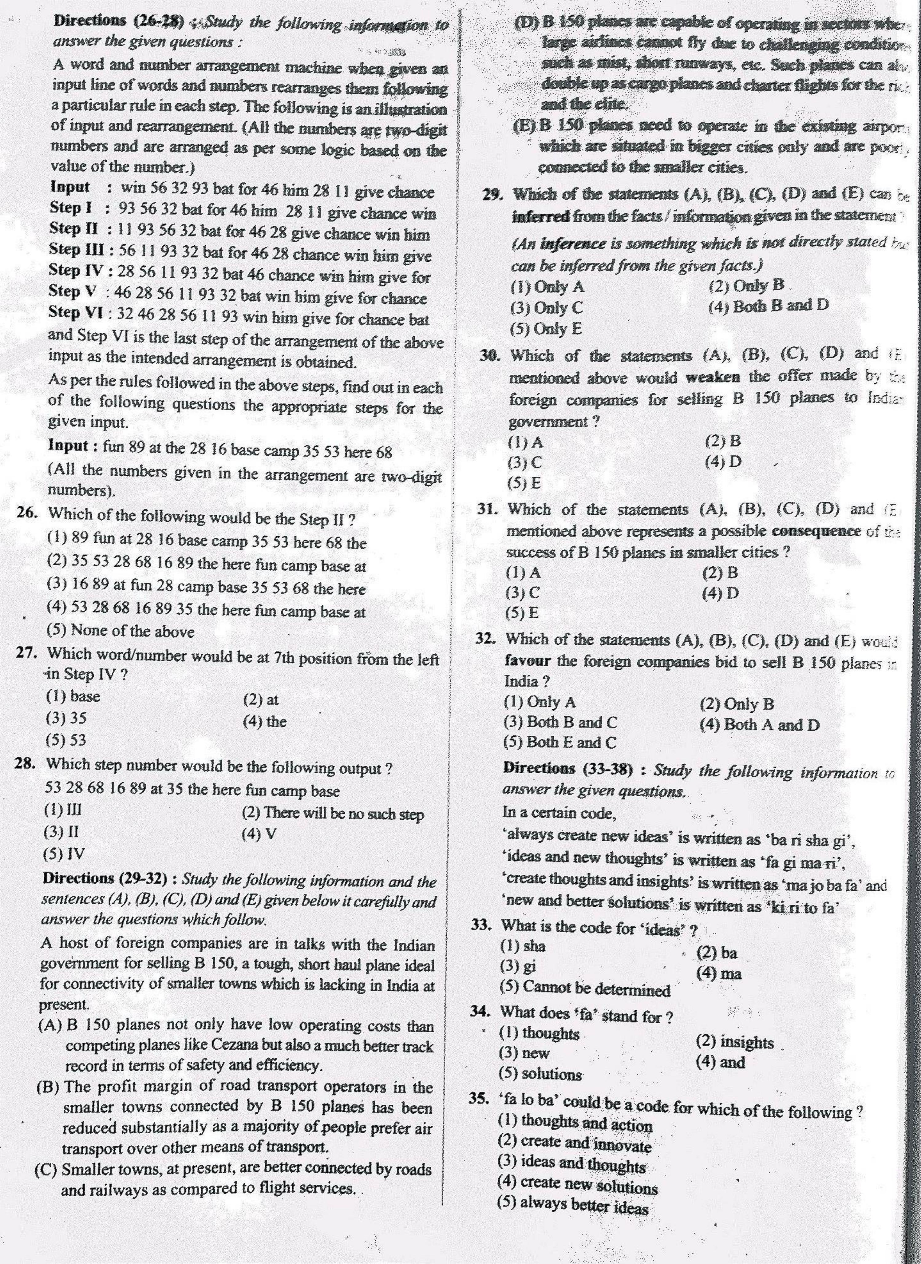 IBPS SO Old Previous Paper - Page 3