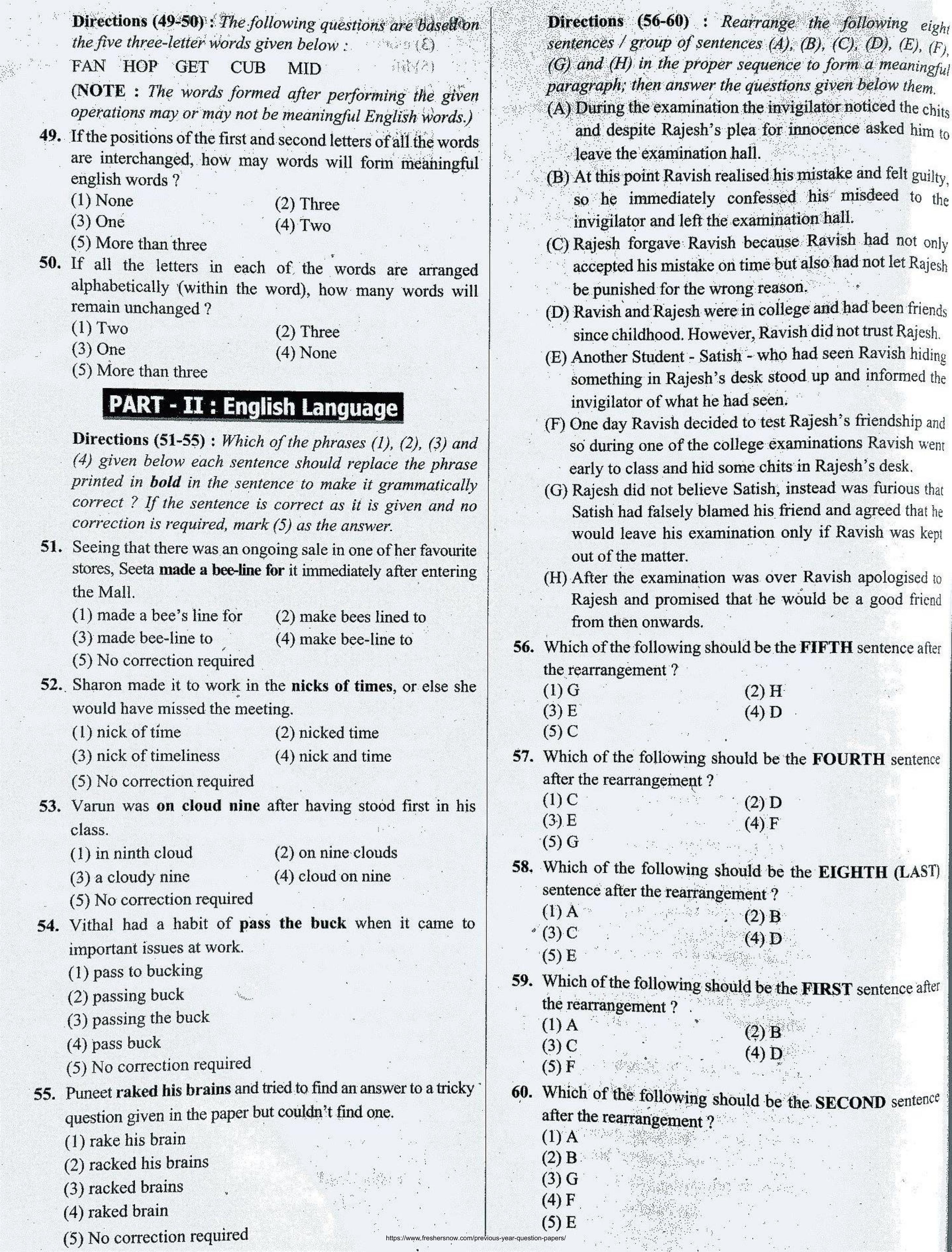 IBPS SO Old Previous Paper - Page 5