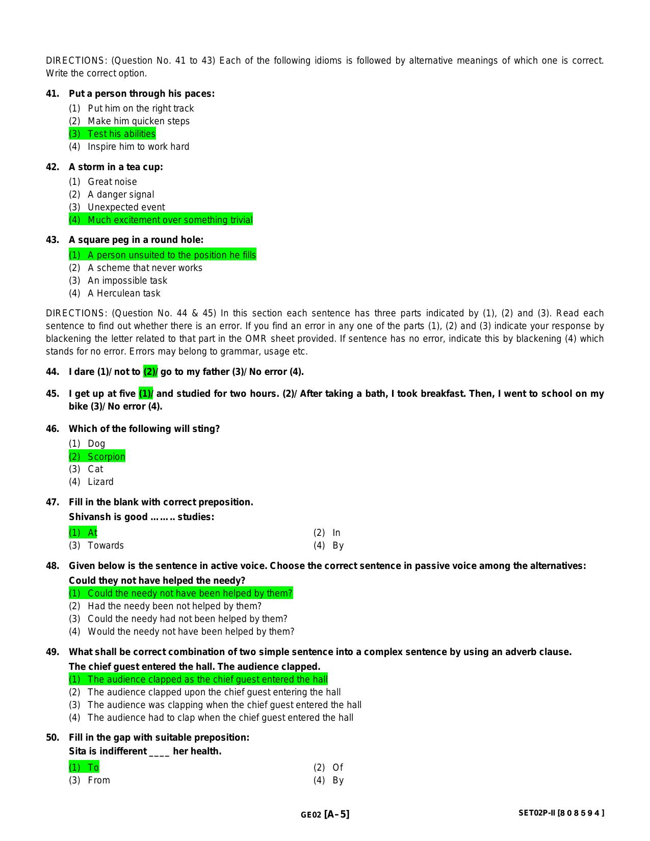 Odisha SSSC Previous Exam Paper - English - Page 6
