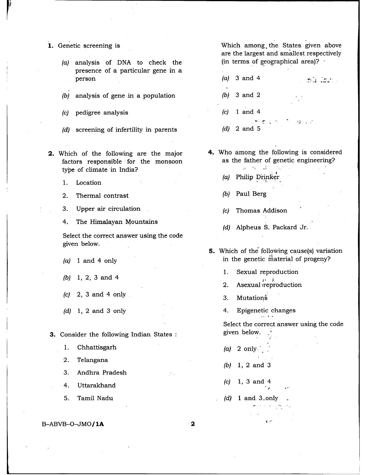 HPSSSB Fitter Model Papers: General Knowledge - Page 2