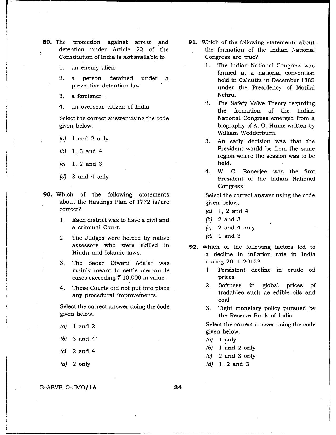 HPSSSB Fitter Model Papers: General Knowledge - Page 34