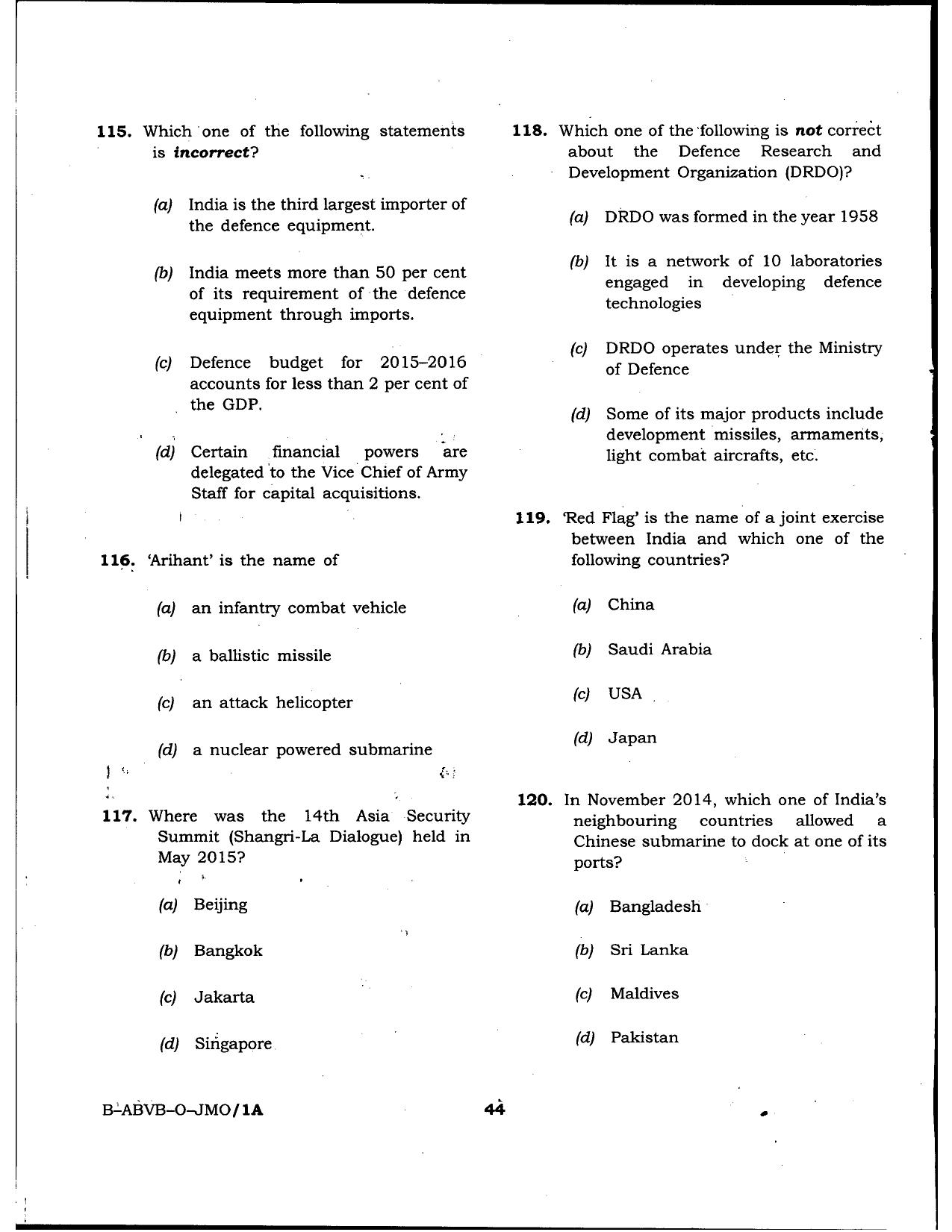 HPSSSB Fitter Model Papers: General Knowledge - Page 44