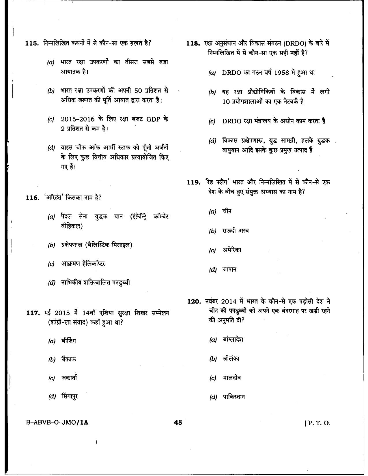 HPSSSB Fitter Model Papers: General Knowledge - Page 45