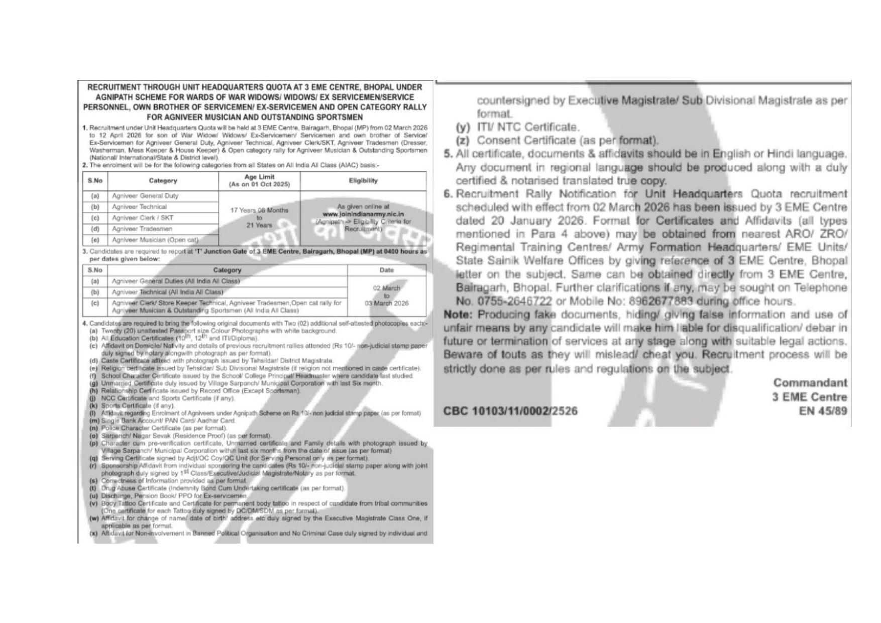 Indian Army Agniveer Rally Recruitment 2026: Eligibility, Dates, Physical Test, Salary - Page 1