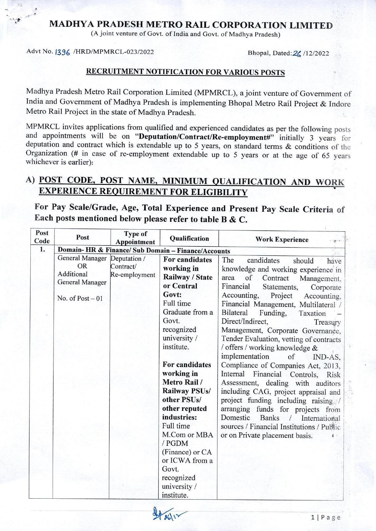 MPMRCL Invites Application for Deputy General Manager, General Manager Recruitment 2023 - Page 4