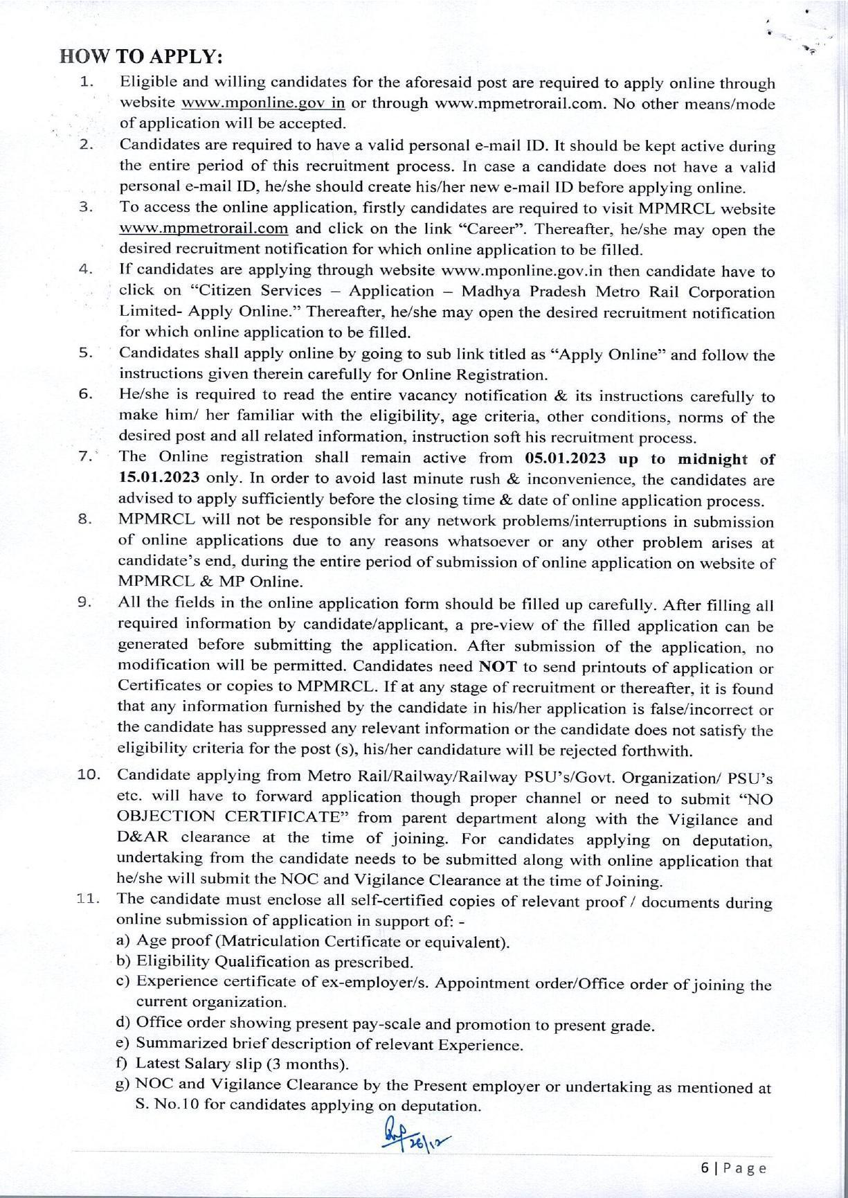 MPMRCL Invites Application for Deputy General Manager, General Manager Recruitment 2023 - Page 8