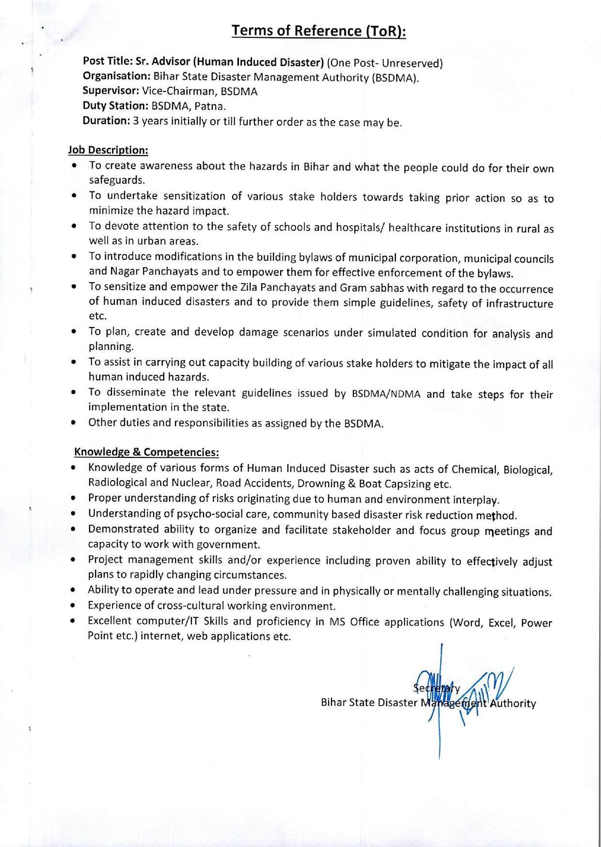 BSDMA Invites Application for Senior Advisor, Public Relation Officer Recruitment 2022 - Page 4