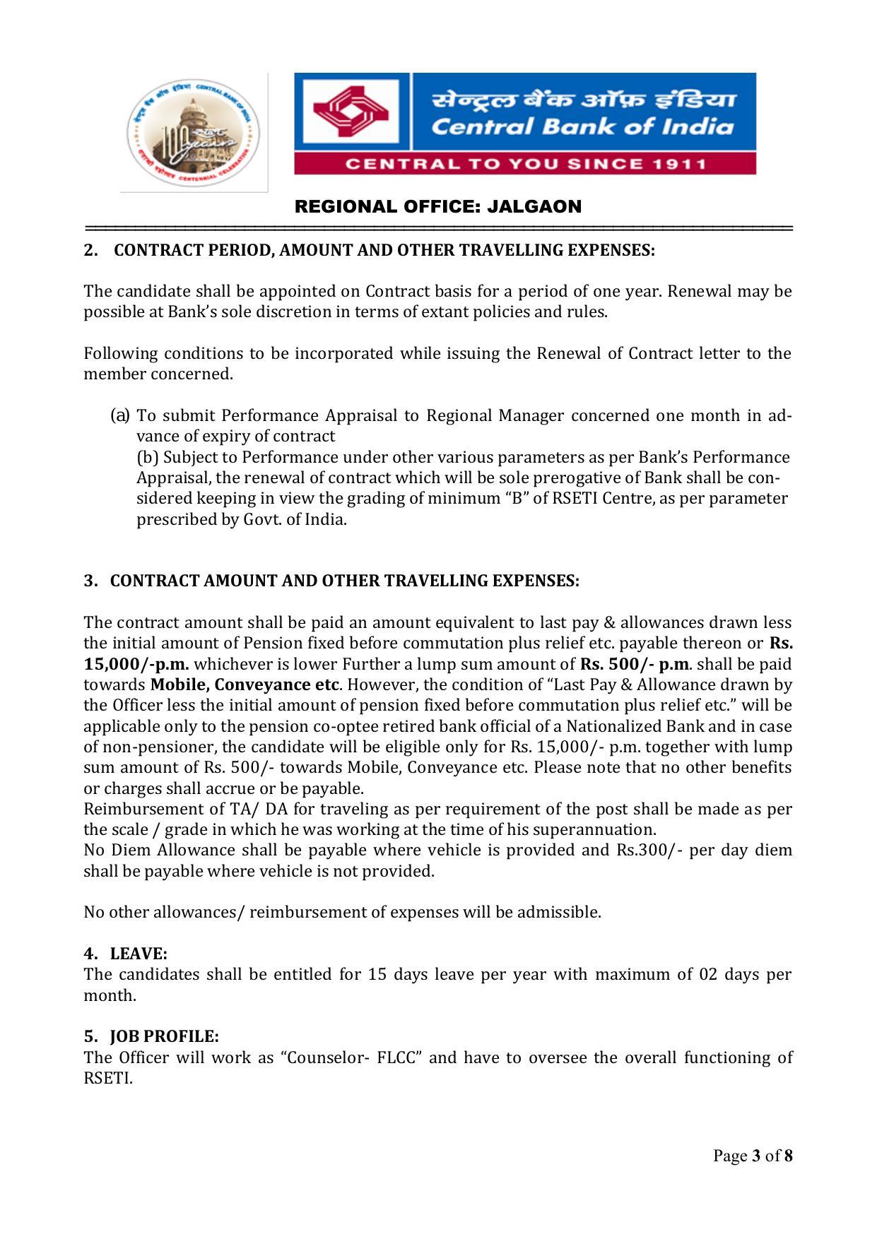 Central Bank of India Jalgaon Invites Application for FLCC Counselor Recruitment 2023 - Page 3
