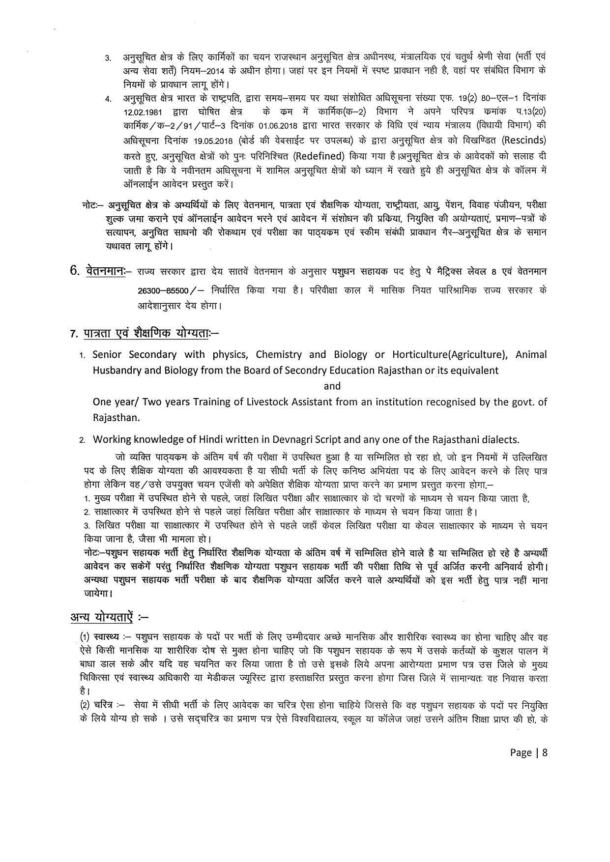 Vacancy Details For Rajasthan RSMSSB Livestock Assistant Online Form - Page 12