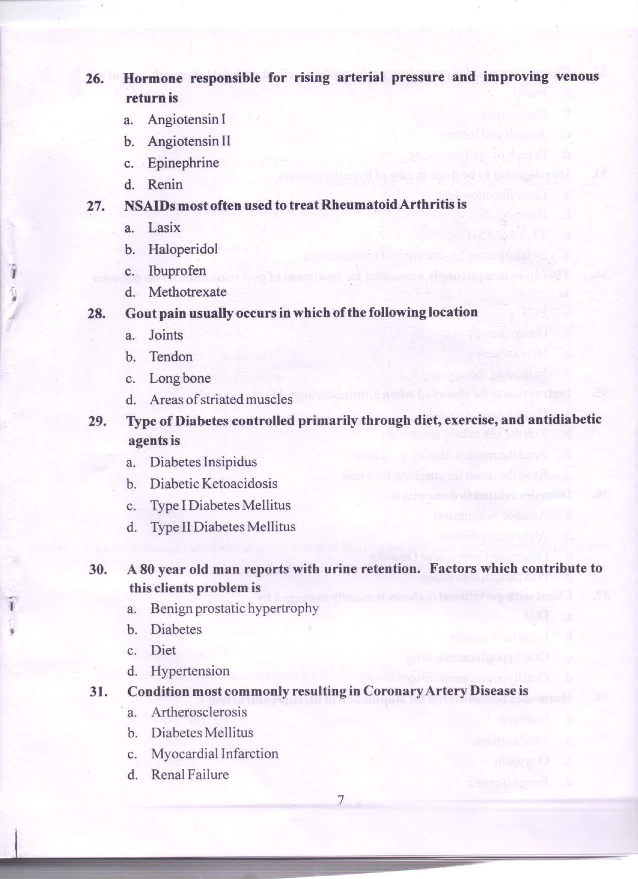 SPSC Multi Purpose Health Worker Old Papers PDF Download - Page 6