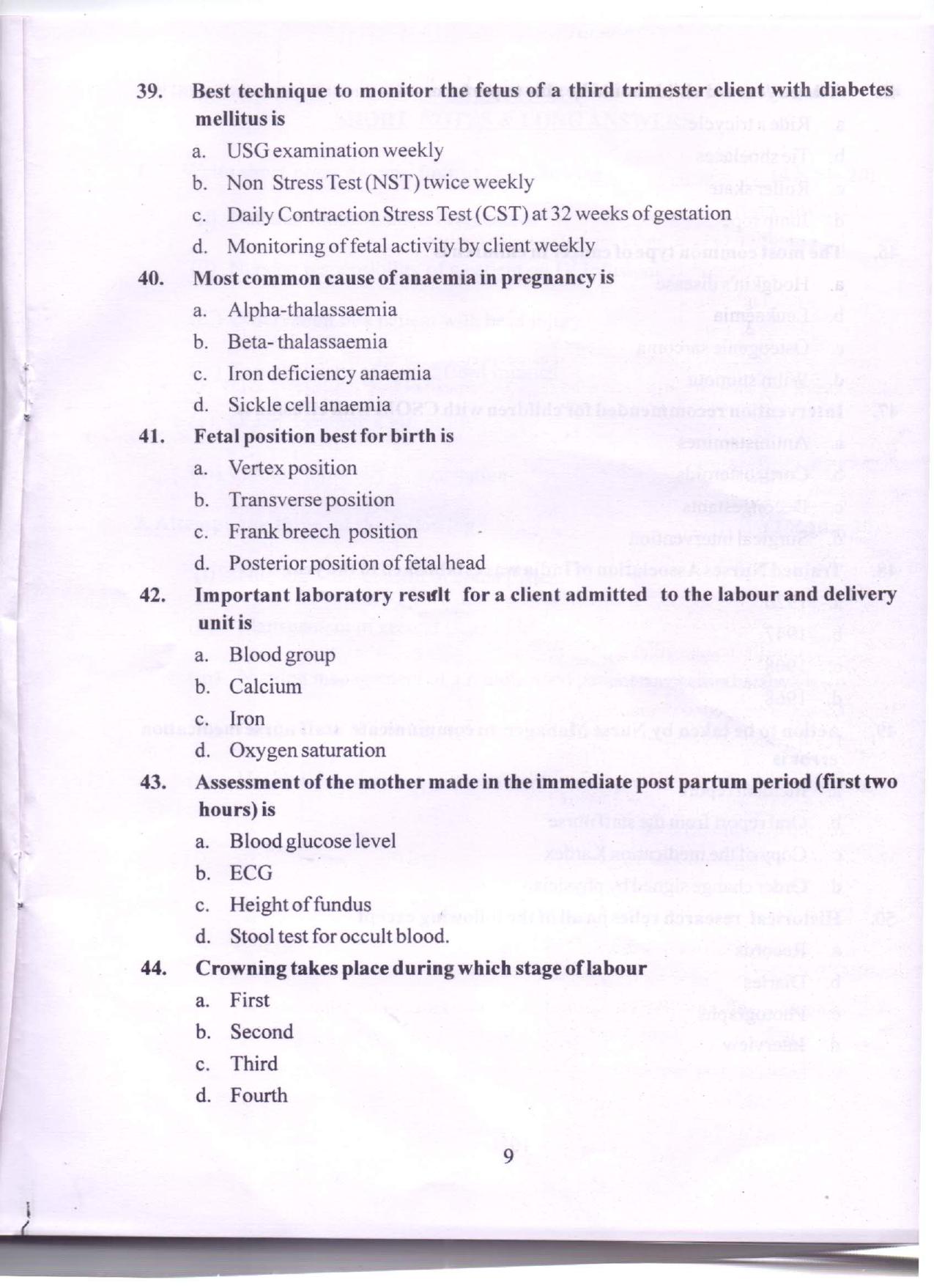 SPSC Multi Purpose Health Worker Old Papers PDF Download - Page 8