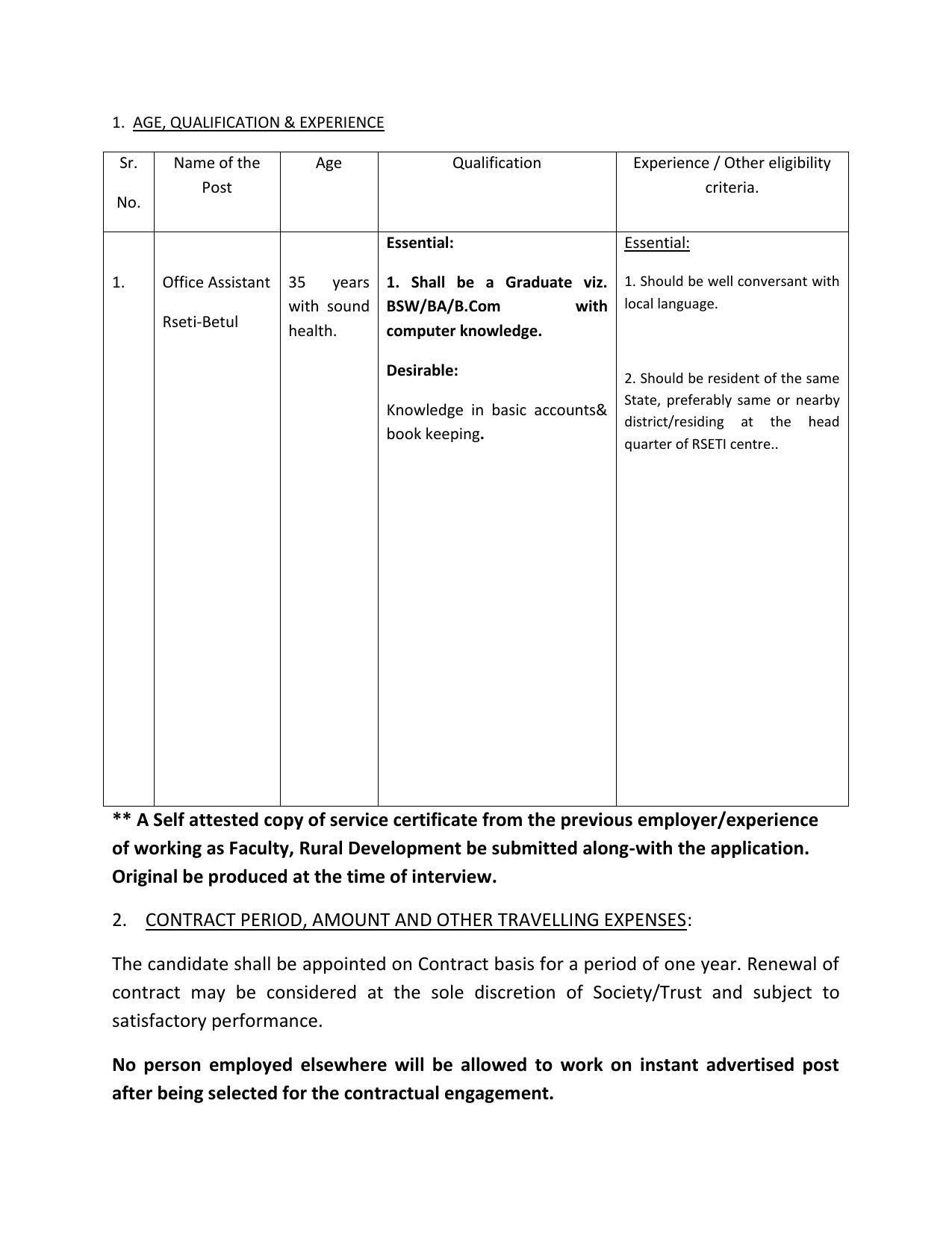 Central Bank of India Hoshangabad Invites Application for Office Assistant Recruitment 2022 - Page 2