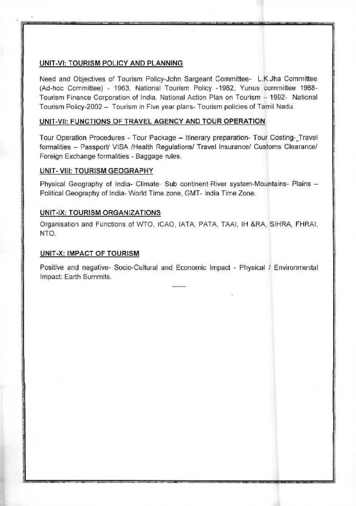 TNPSC Assistant Tourist Officer Syllabus For Paper – I & Paper – II  - Page 2