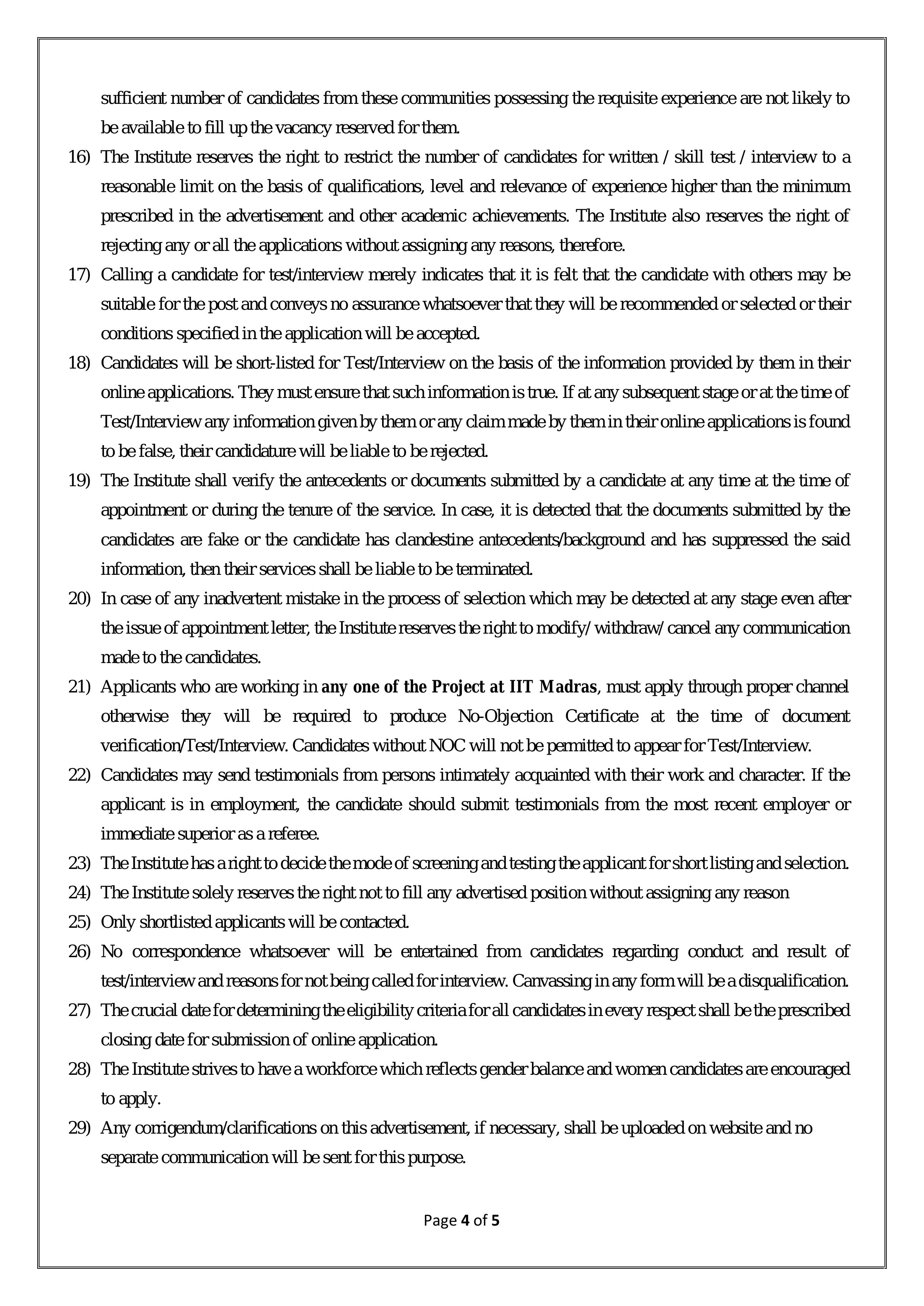 IIT Madras Project Manager Recruitment 2026 - Full Notification, Eligibility, Salary - Page 4